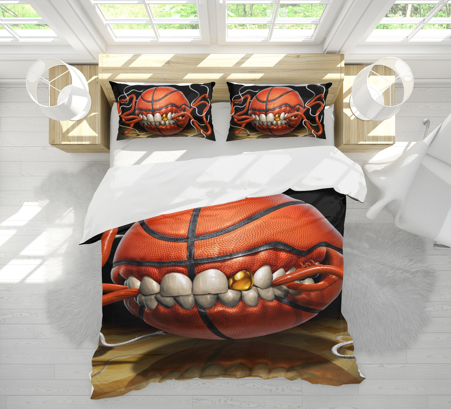 3D Basketball Teeth 4051 Tom Wood Bedding Bed Pillowcases Quilt
