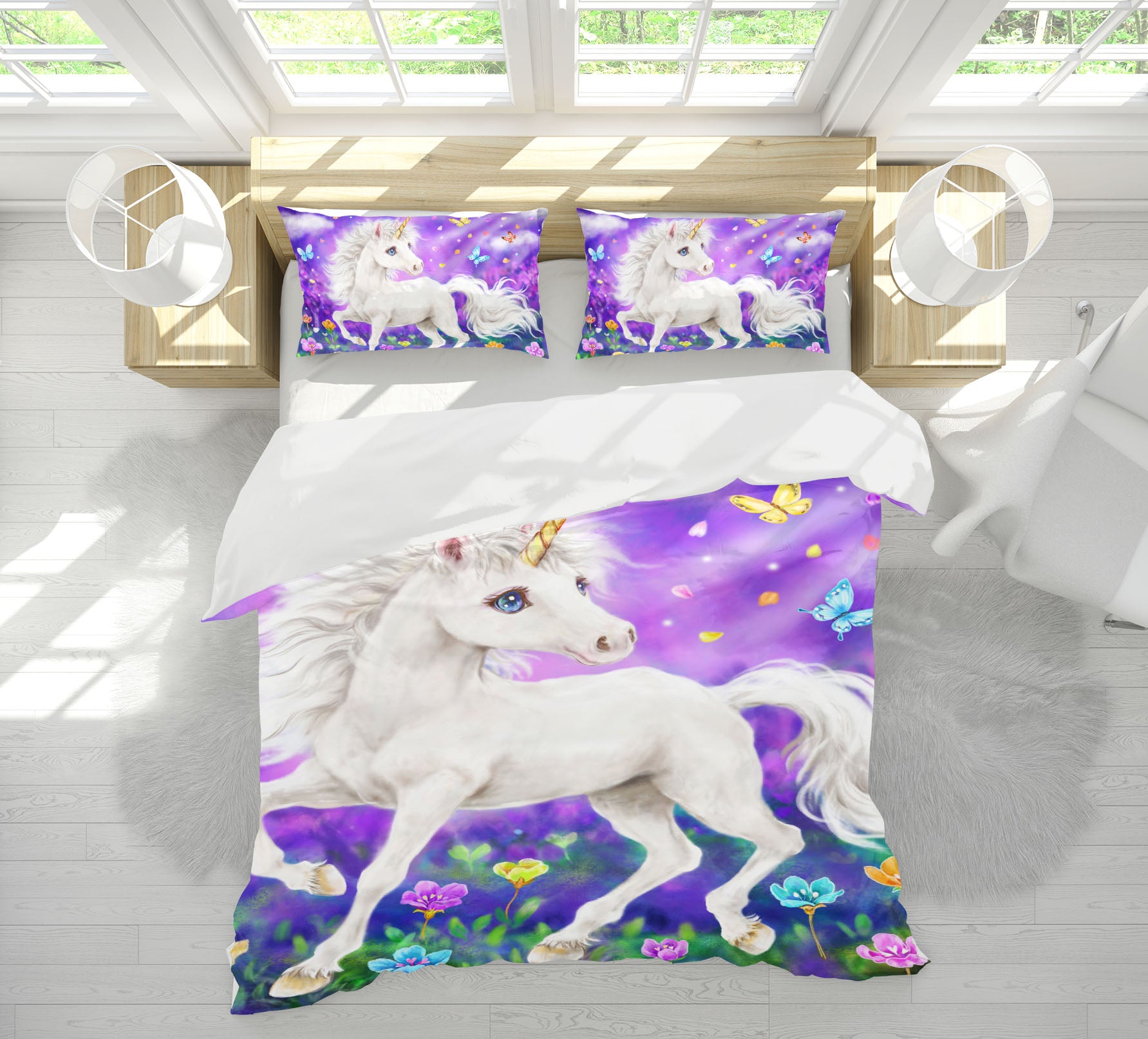 3D Unicorn Butterfly 5916 Kayomi Harai Bedding Bed Pillowcases Quilt Cover Duvet Cover