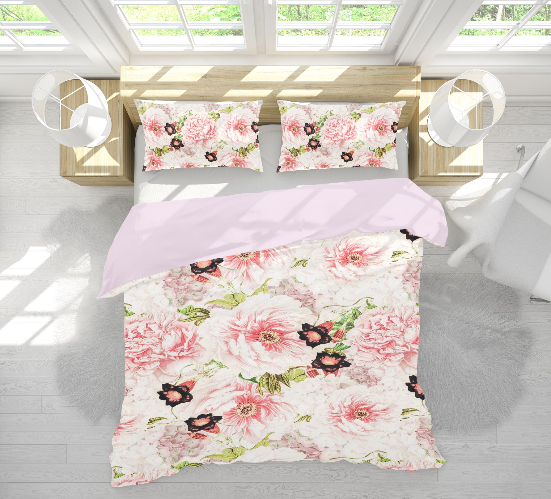 3D Pink Trumpet Flower 134 Uta Naumann Bedding Bed Pillowcases Quilt