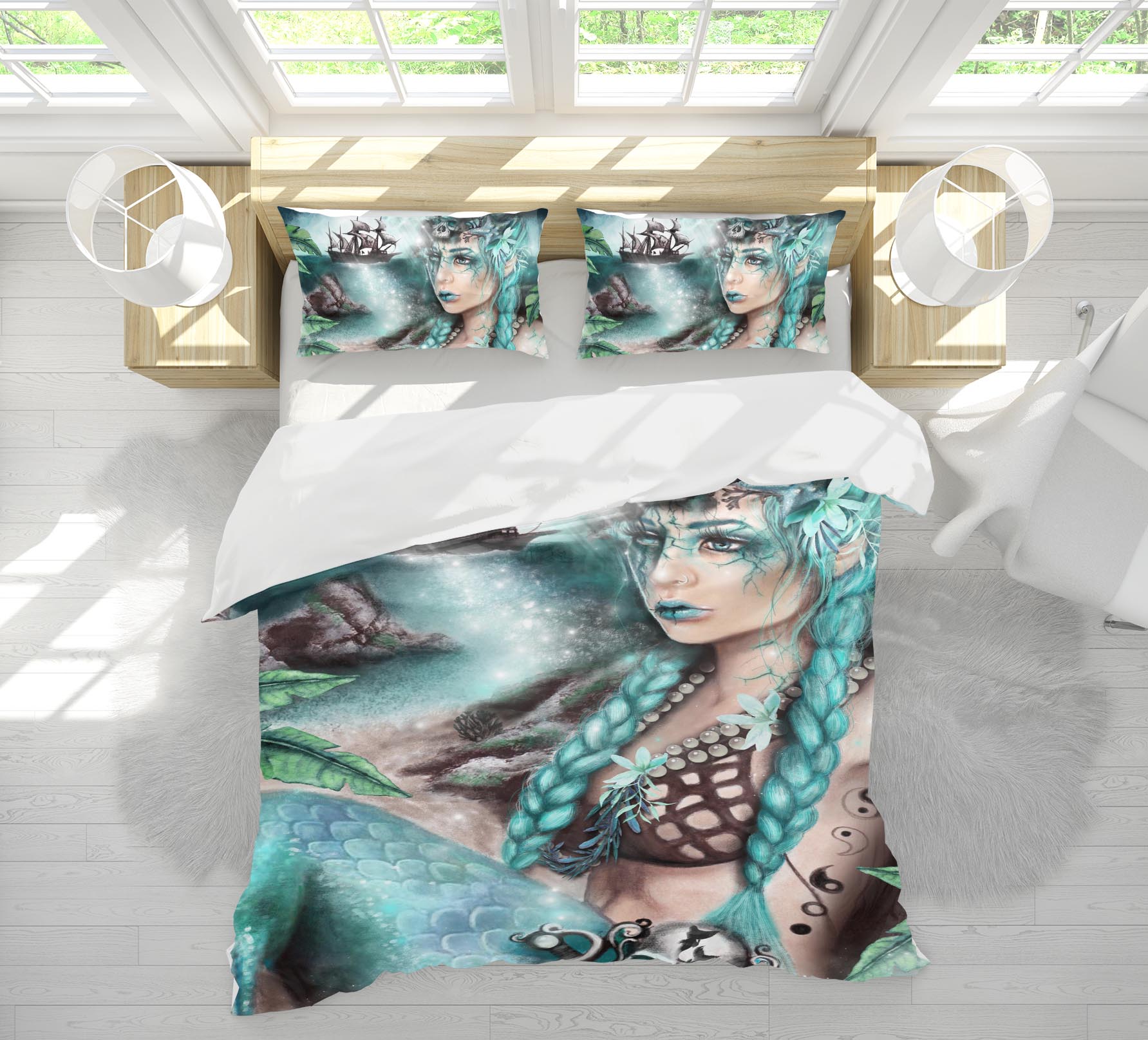 3D Mermaid Woman 8578 Sheena Pike Bedding Bed Pillowcases Quilt Cover Duvet Cover