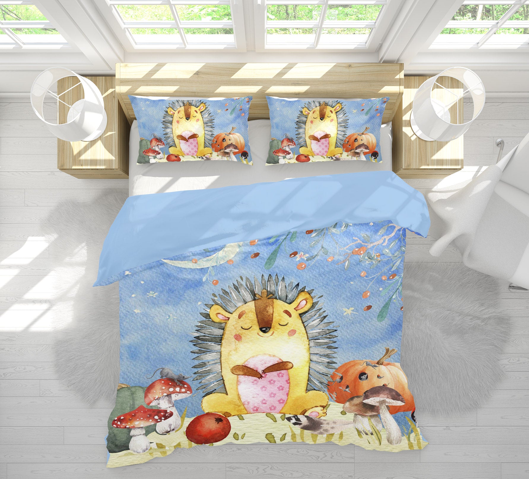 3D Hedgehog Mushroom 248 Uta Naumann Bedding Bed Pillowcases Quilt