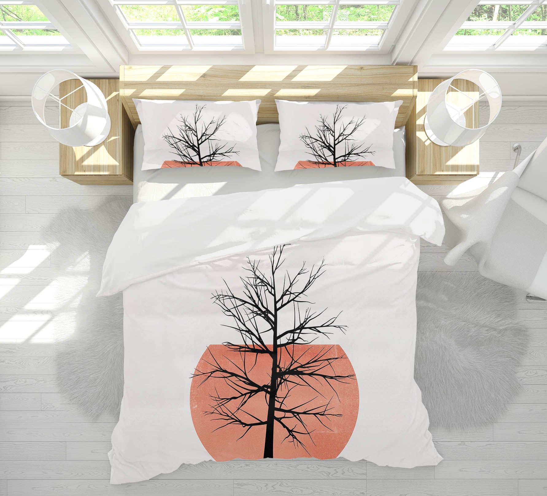 3D Pink Moon Tree 156 Boris Draschoff Bedding Bed Pillowcases Quilt