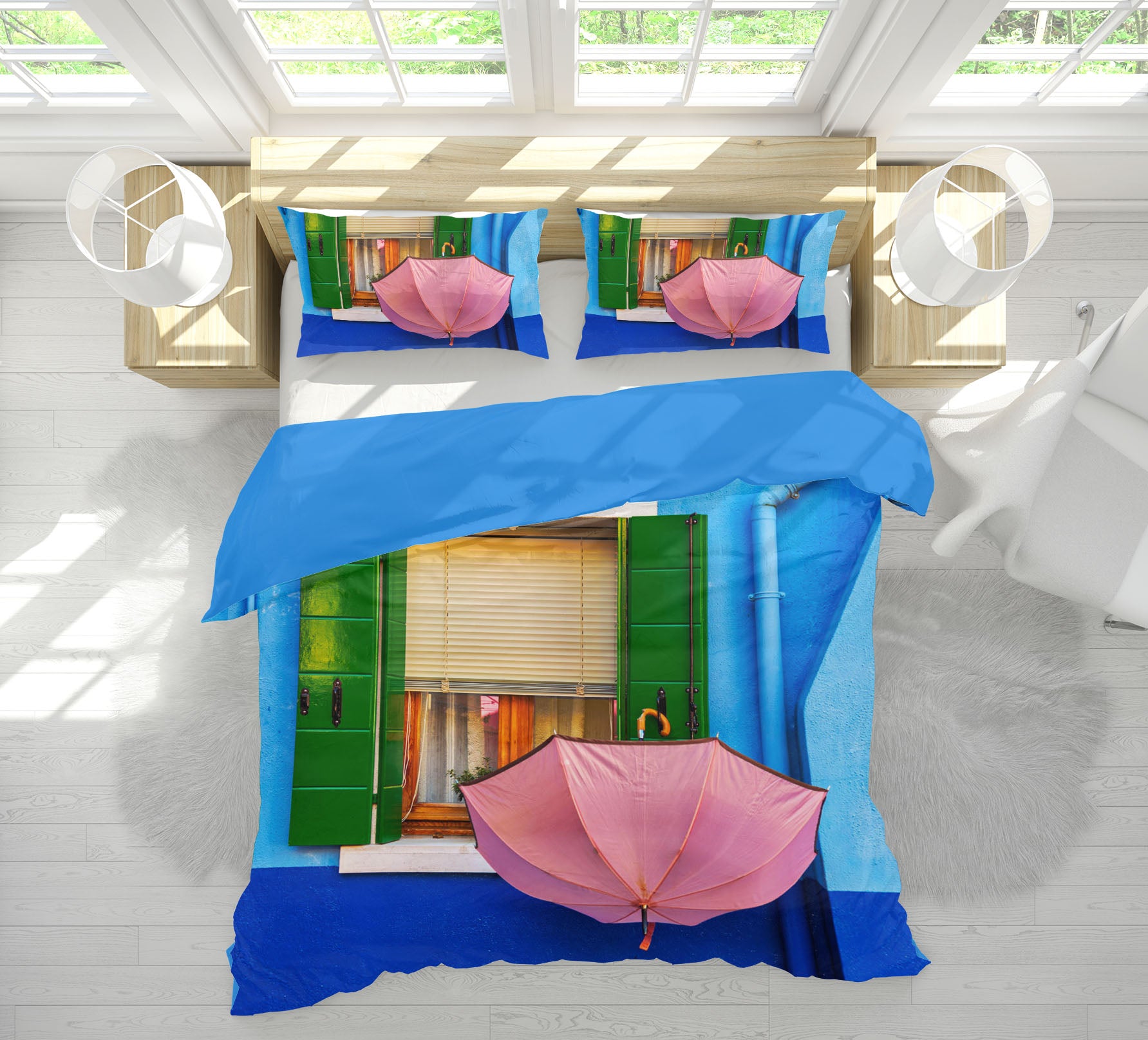 3D Pink Umbrella 2131 Marco Carmassi Bedding Bed Pillowcases Quilt