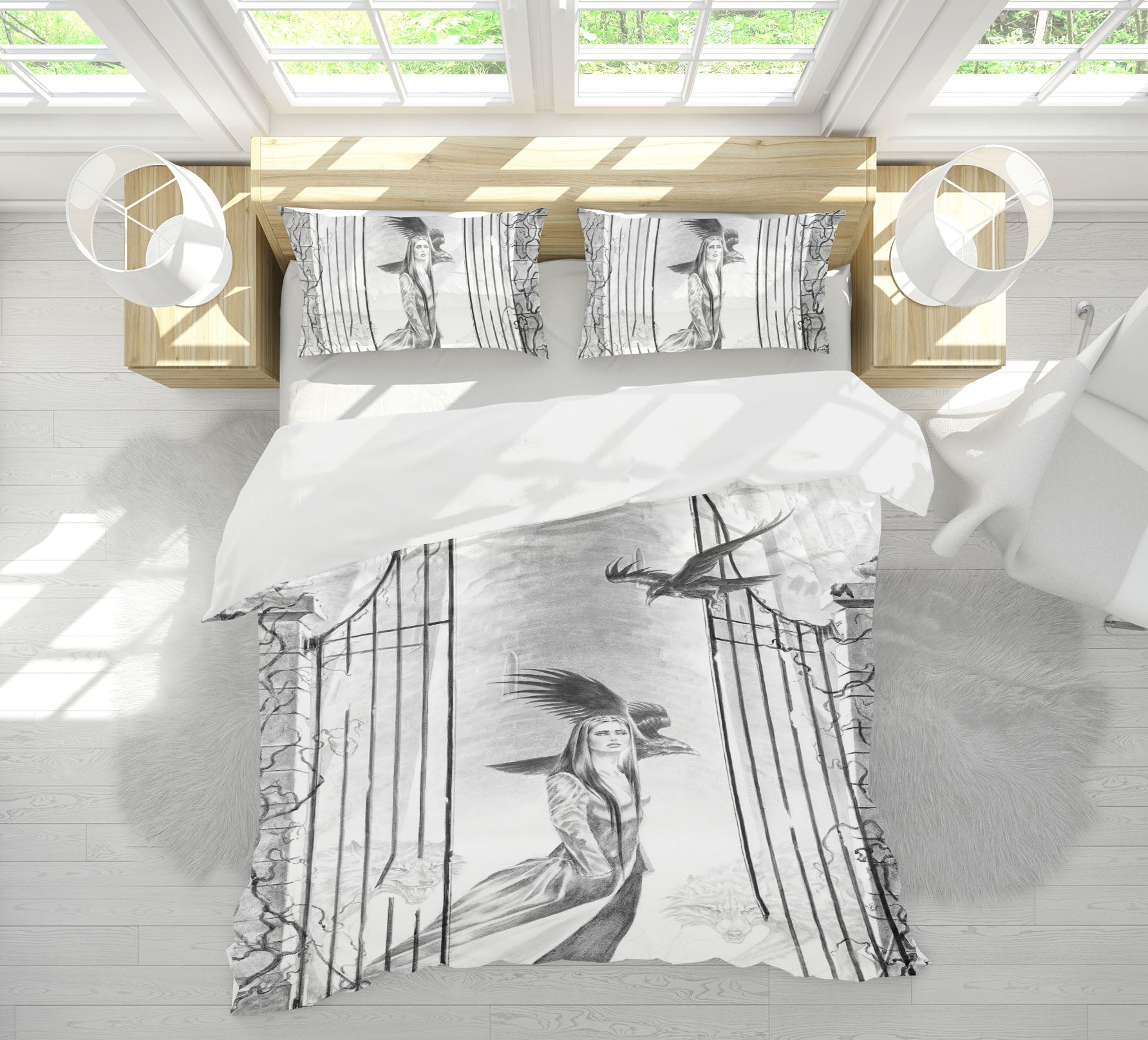 3D Sketch Woman 8306 Ruth Thompson Bedding Bed Pillowcases Quilt Cover Duvet Cover
