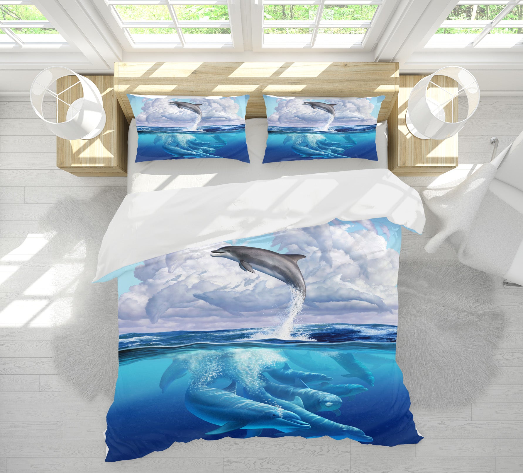 3D Dolphonic Symphony 2105 Jerry LoFaro bedding Bed Pillowcases Quilt