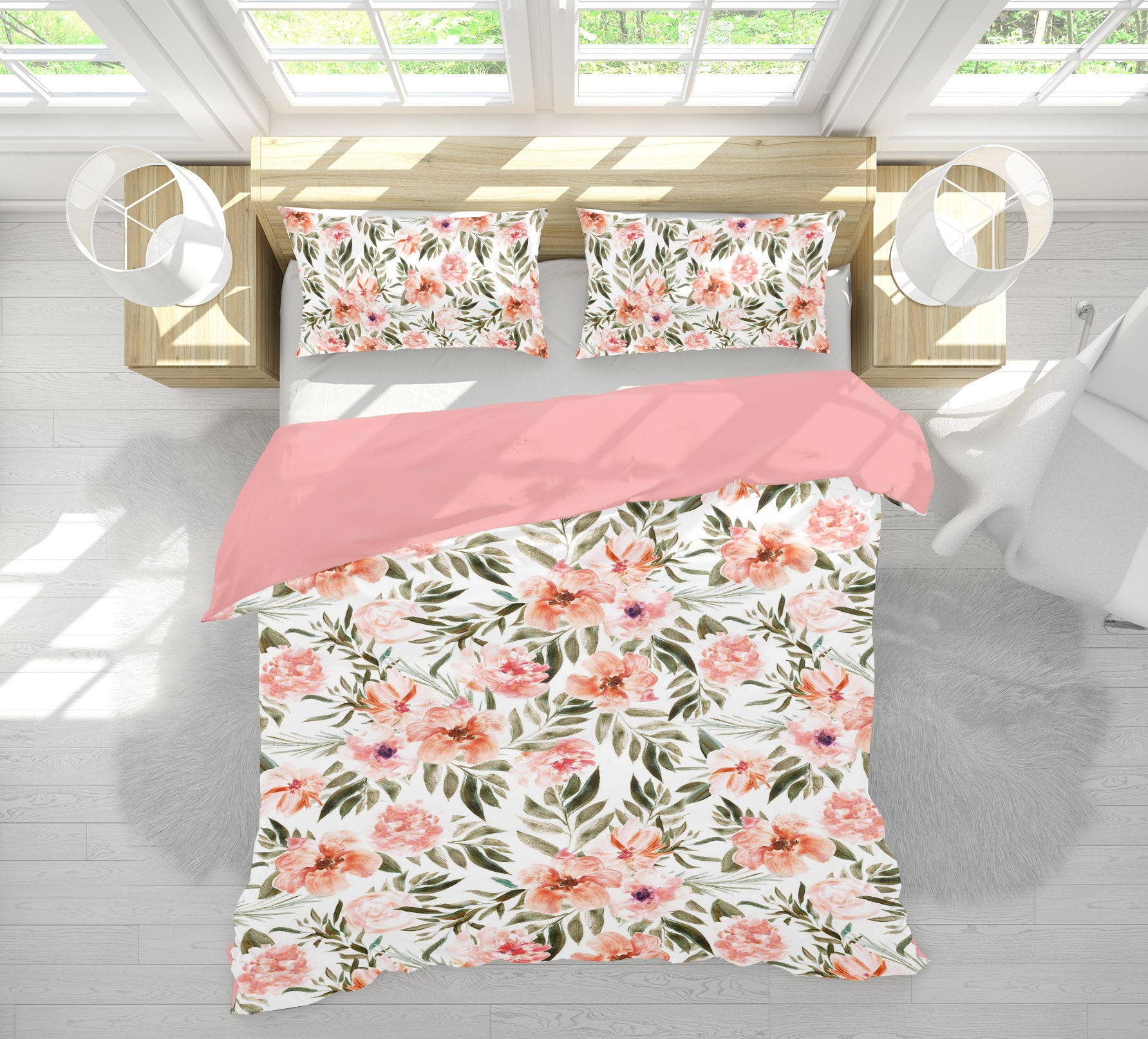 3D Pink Flower Open 062 Uta Naumann Bedding Bed Pillowcases Quilt