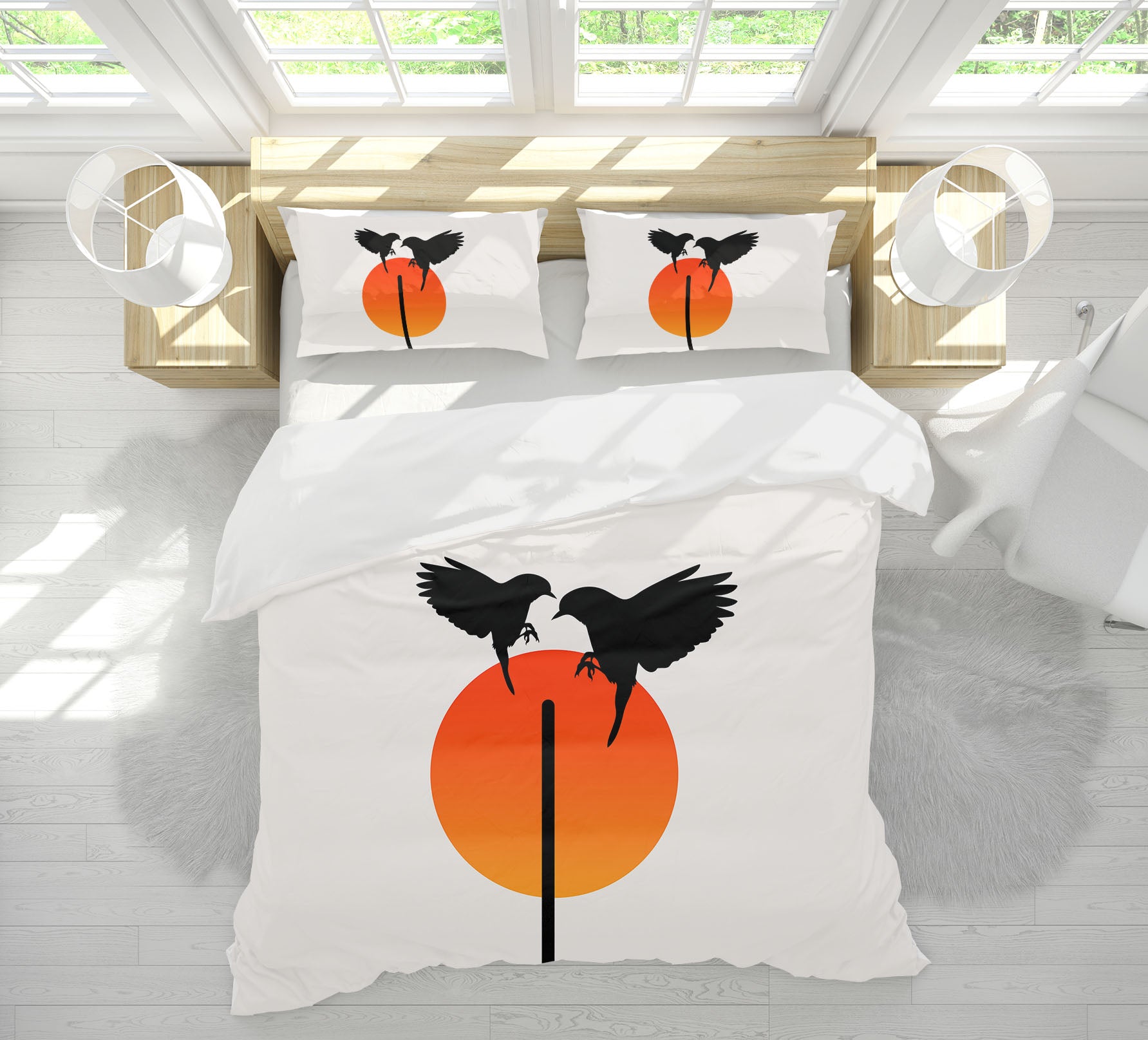 3D Sunset Magpie 231 Boris Draschoff Bedding Bed Pillowcases Quilt