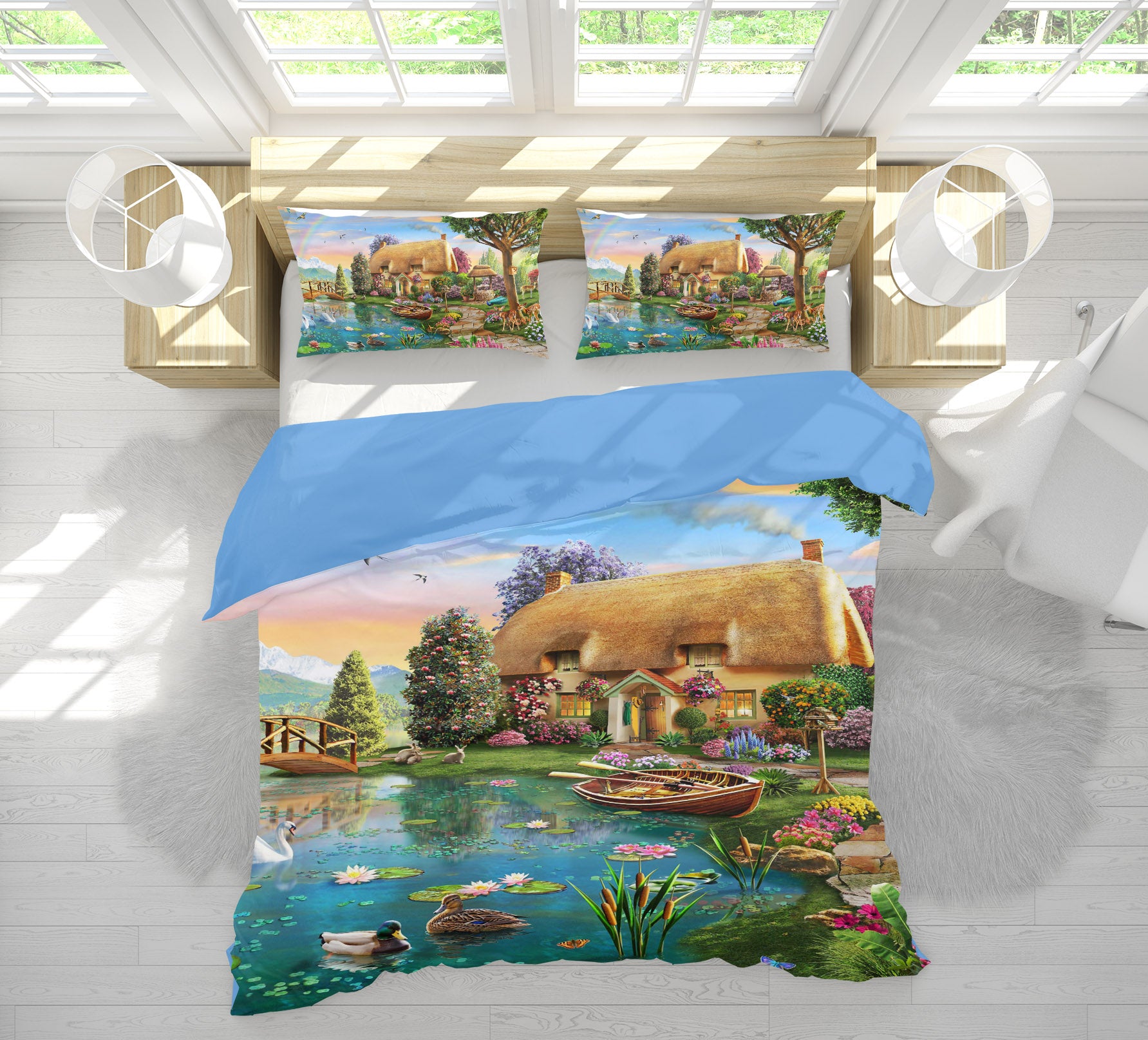 3D Beautiful Village 2052 Adrian Chesterman Bedding Bed Pillowcases Quilt