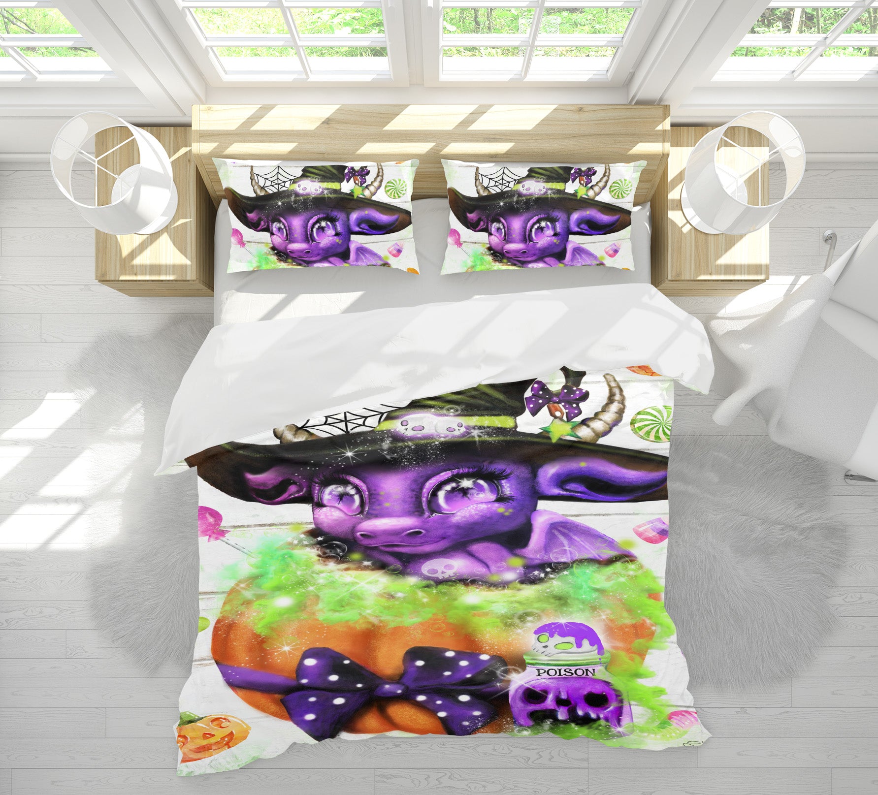 3D Pumpkin Wizard 8628 Sheena Pike Bedding Bed Pillowcases Quilt Cover Duvet Cover