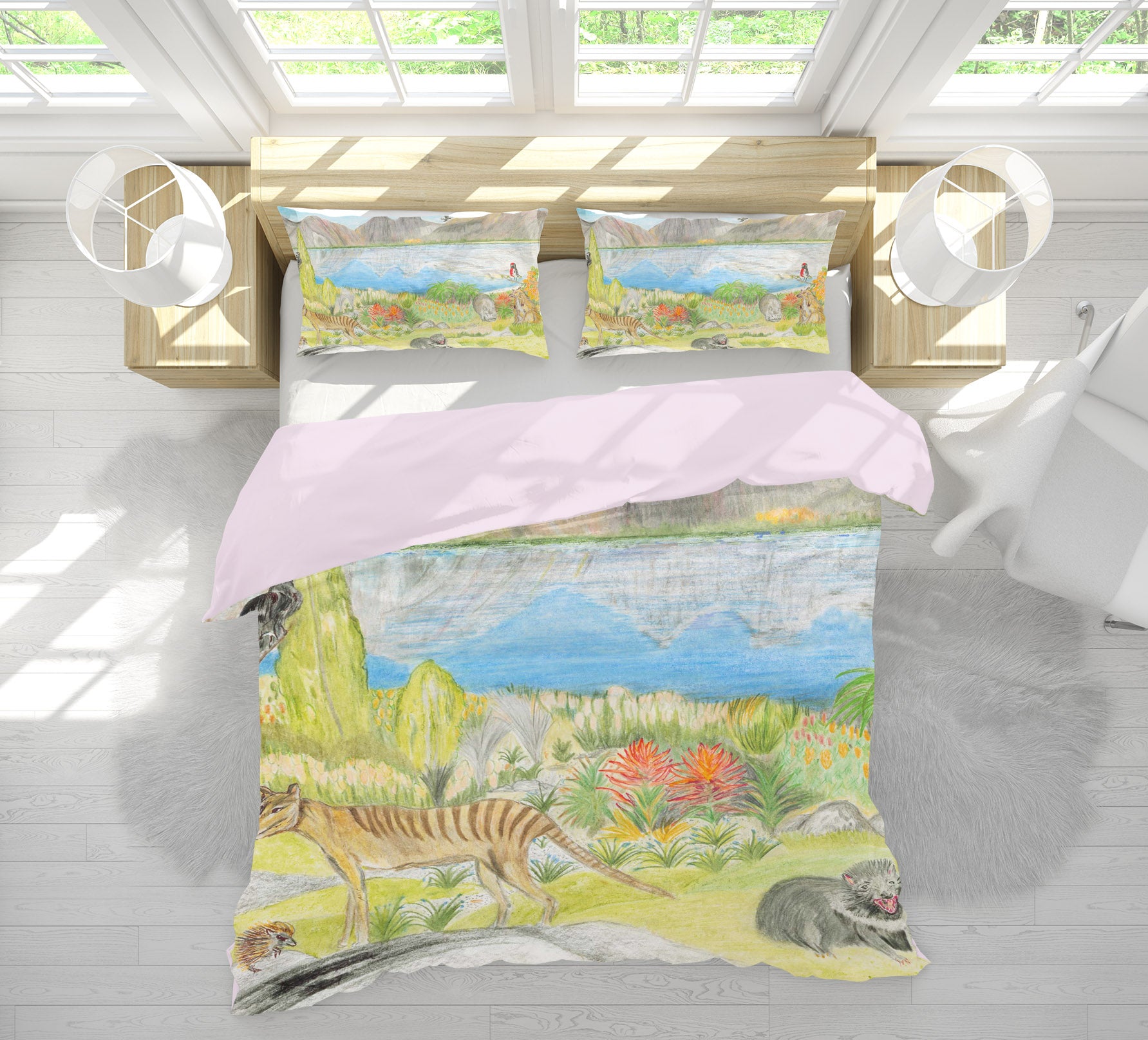 3D Prairie Lion 026 Michael Sewell Bedding Bed Pillowcases Quilt