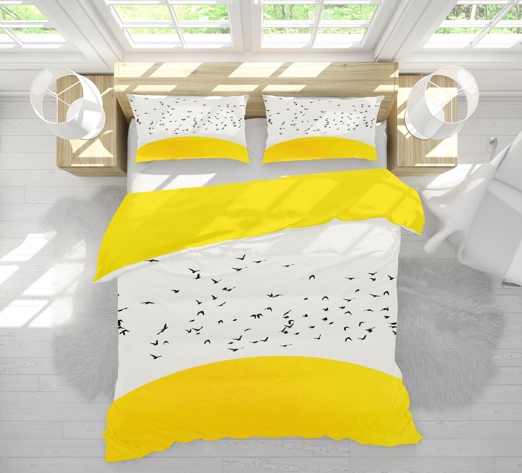 3D White Sky Bird 2018 Boris Draschoff Bedding Bed Pillowcases Quilt
