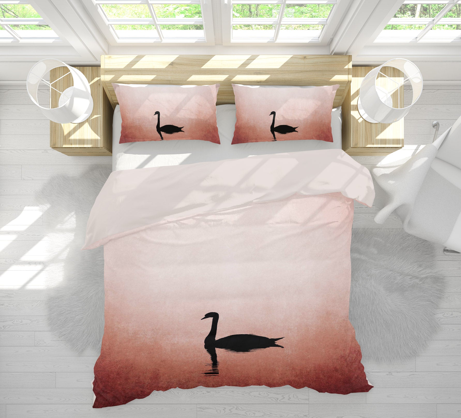 3D Swan Lake 2116 Boris Draschoff Bedding Bed Pillowcases Quilt