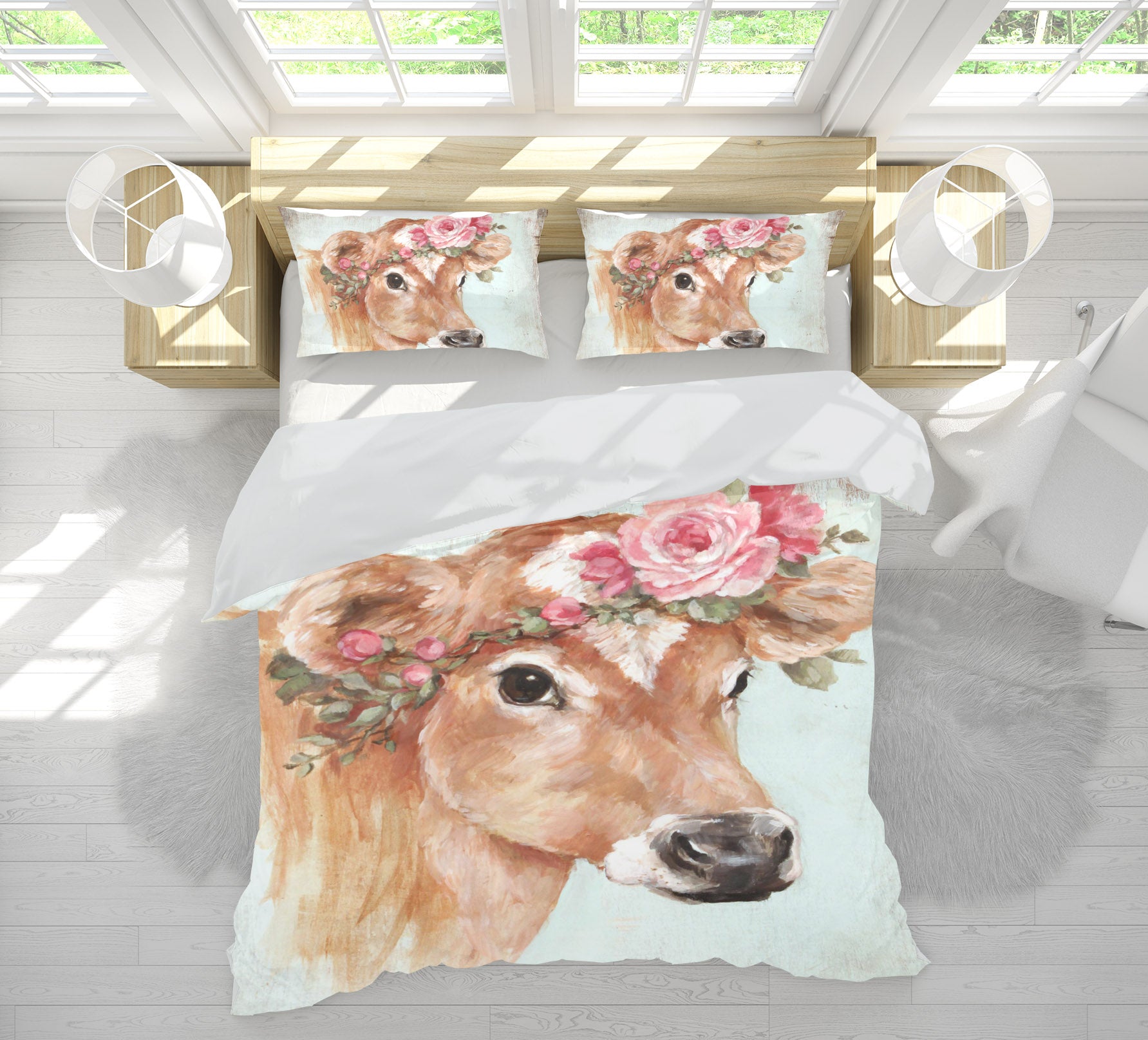 3D Cow Horse 038 Debi Coules Bedding Bed Pillowcases Quilt