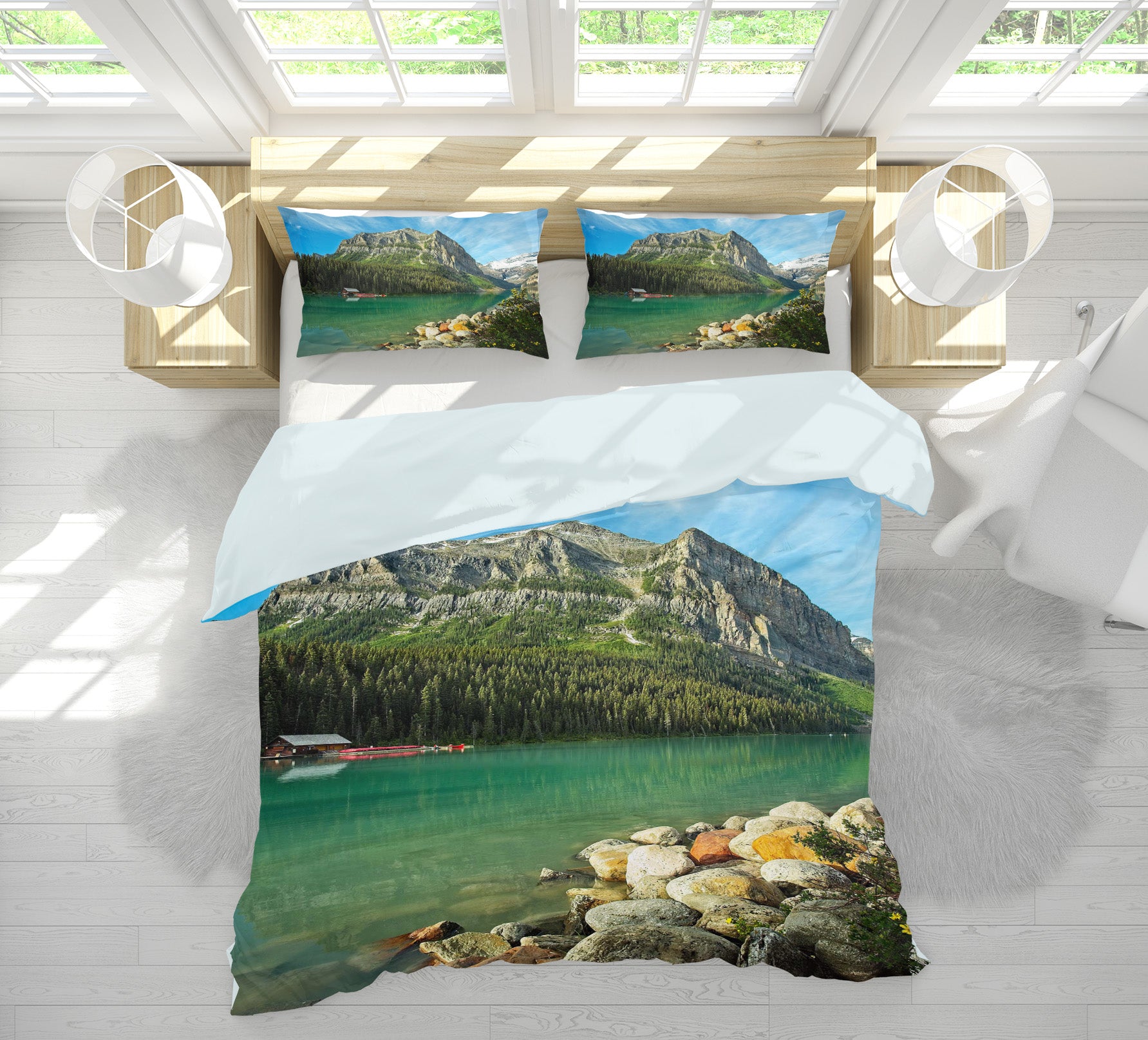 3D Lake Louise Wildflowers 2117 Kathy Barefield Bedding Bed Pillowcases Quilt