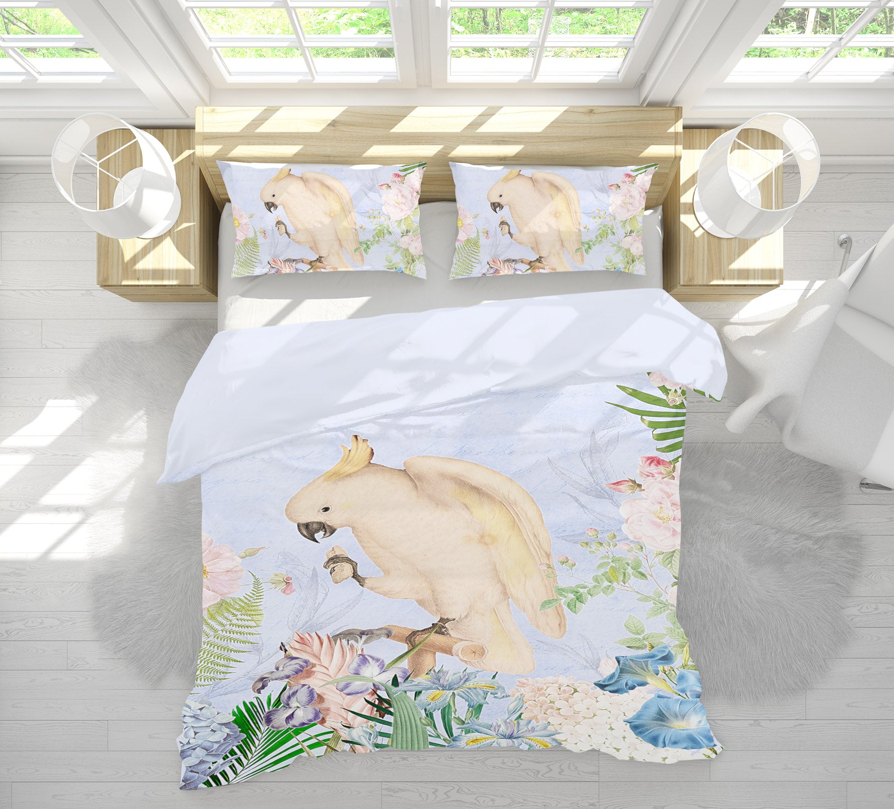 3D White Parrot 036 Uta Naumann Bedding Bed Pillowcases Quilt