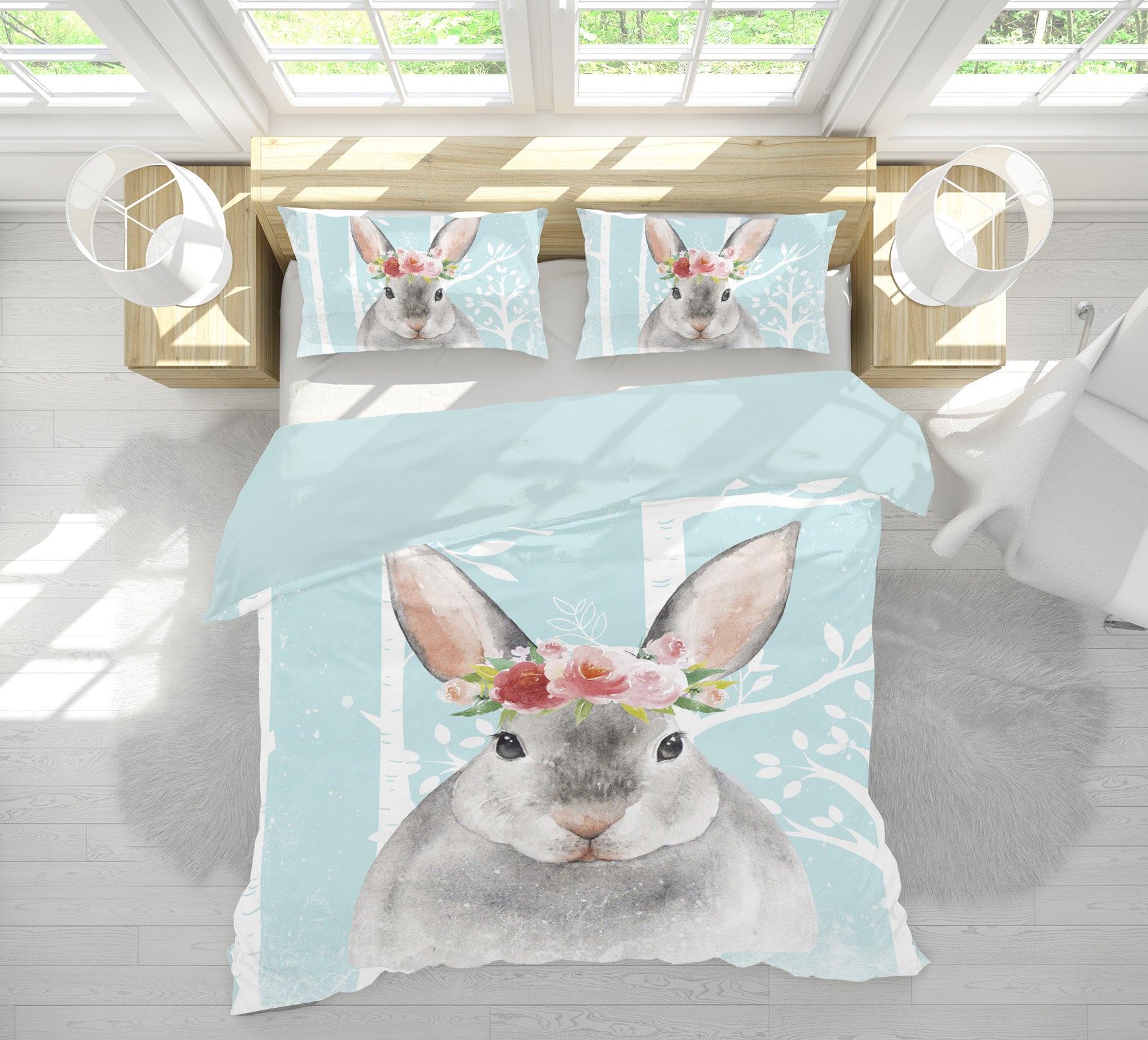 3D Gray Rabbit 002 Uta Naumann Bedding Bed Pillowcases Quilt