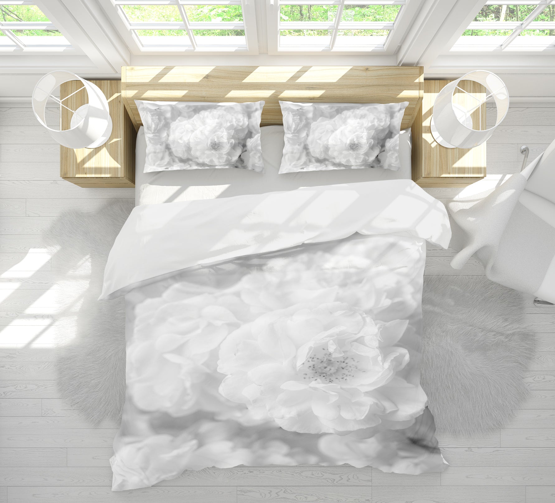 3D White Petal 7151 Assaf Frank Bedding Bed Pillowcases Quilt Cover Duvet Cover