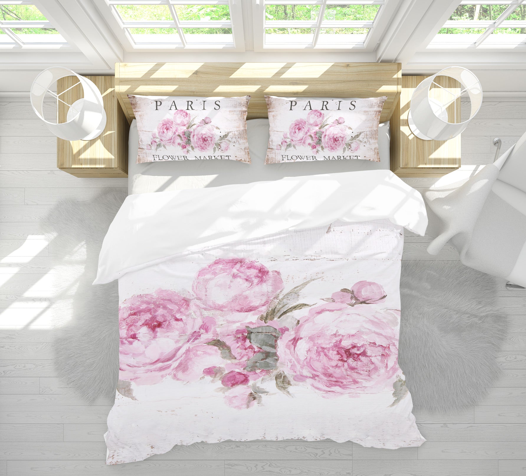 3D Flowers Rose 2117 Debi Coules Bedding Bed Pillowcases Quilt