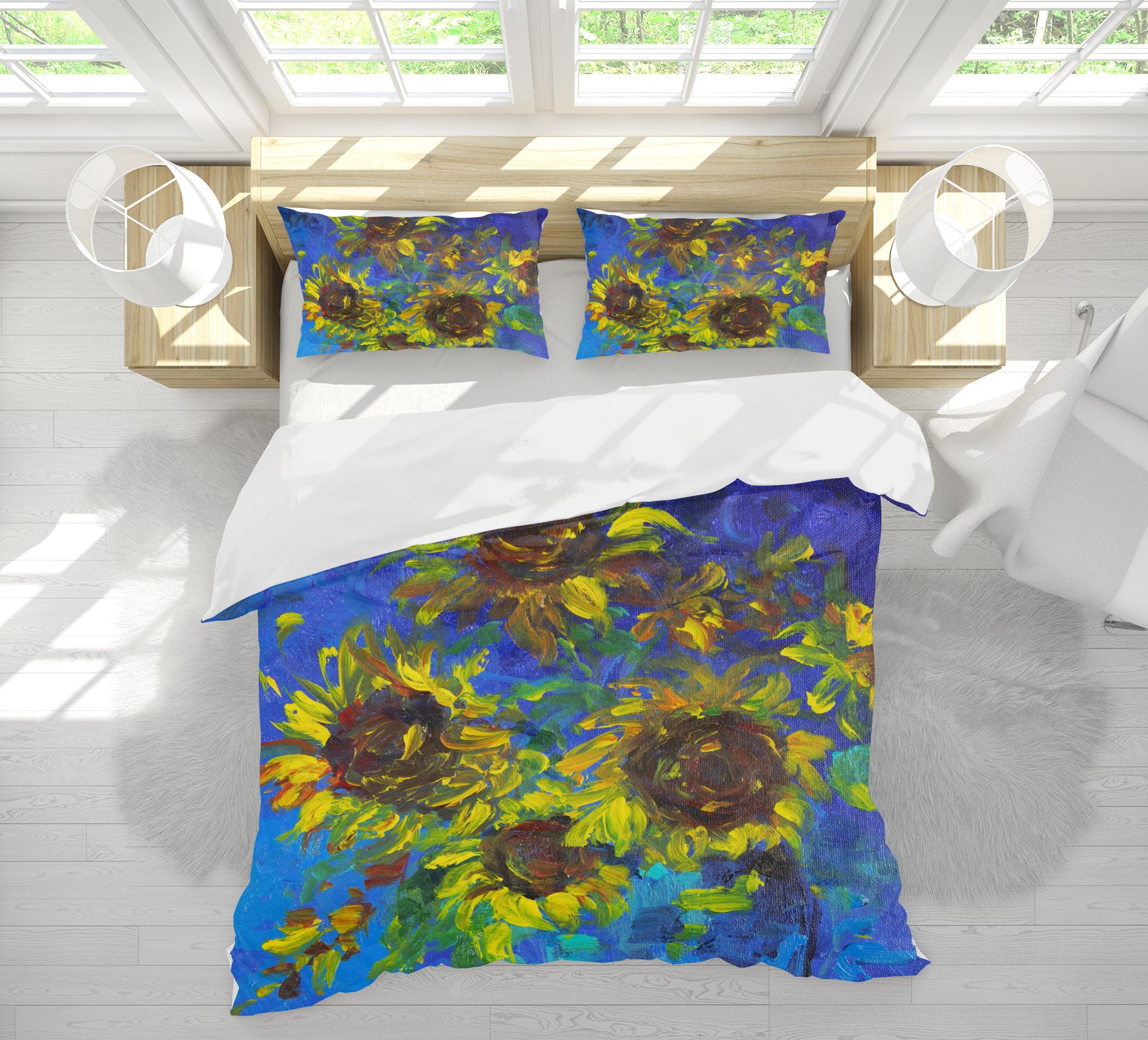 3D Sunflowers Vase 2049 Debi Coules Bedding Bed Pillowcases Quilt