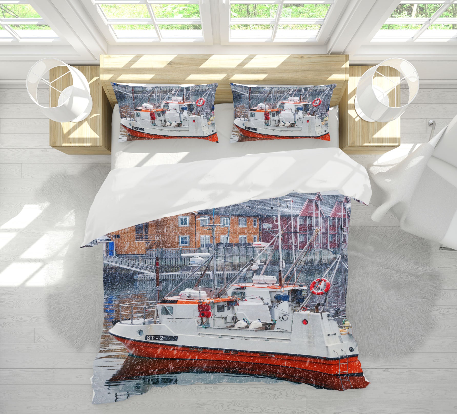 3D Arctic Seaport 005 Marco Carmassi Bedding Bed Pillowcases Quilt