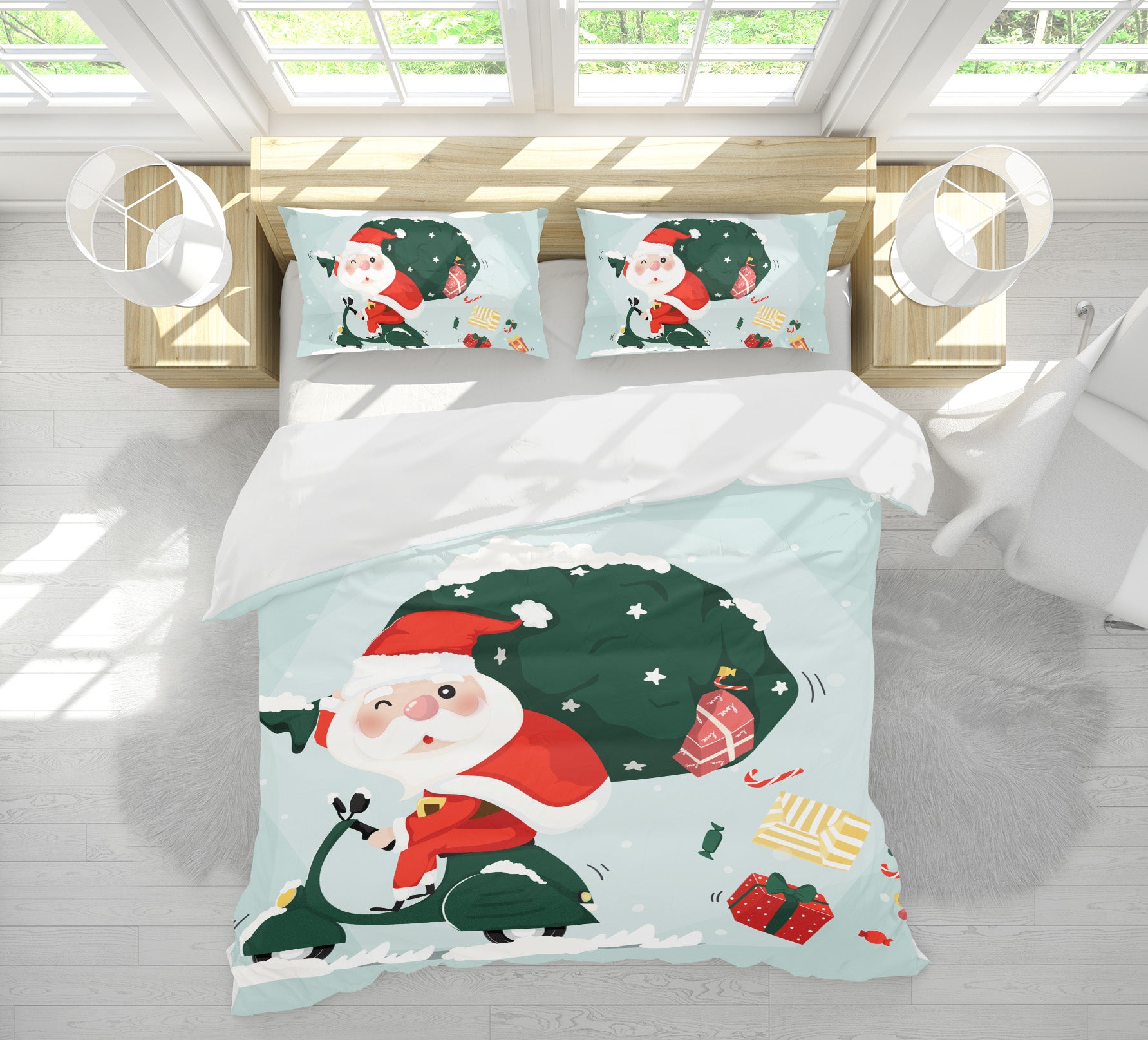 3D Santa Claus 67004 Bed Pillowcases Quilt