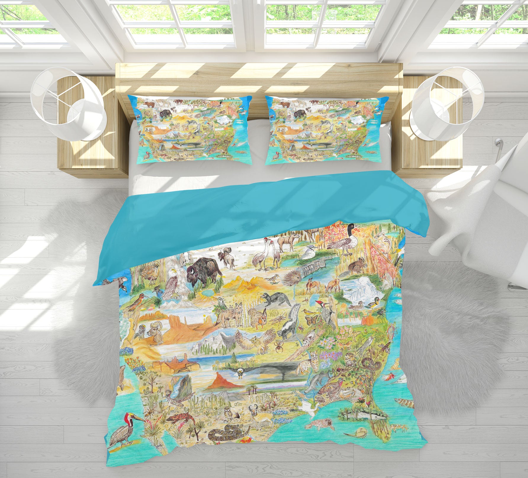 3D Animal Atlas 038 Michael Sewell Bedding Bed Pillowcases Quilt