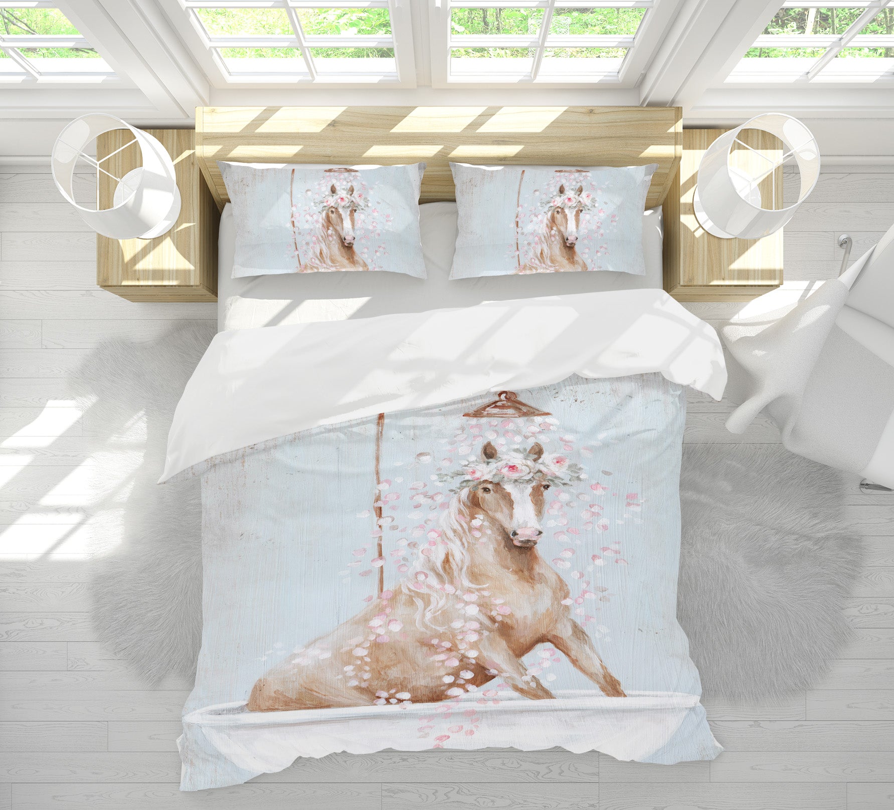 3D Bath Horse Wreath 2026 Debi Coules Bedding Bed Pillowcases Quilt