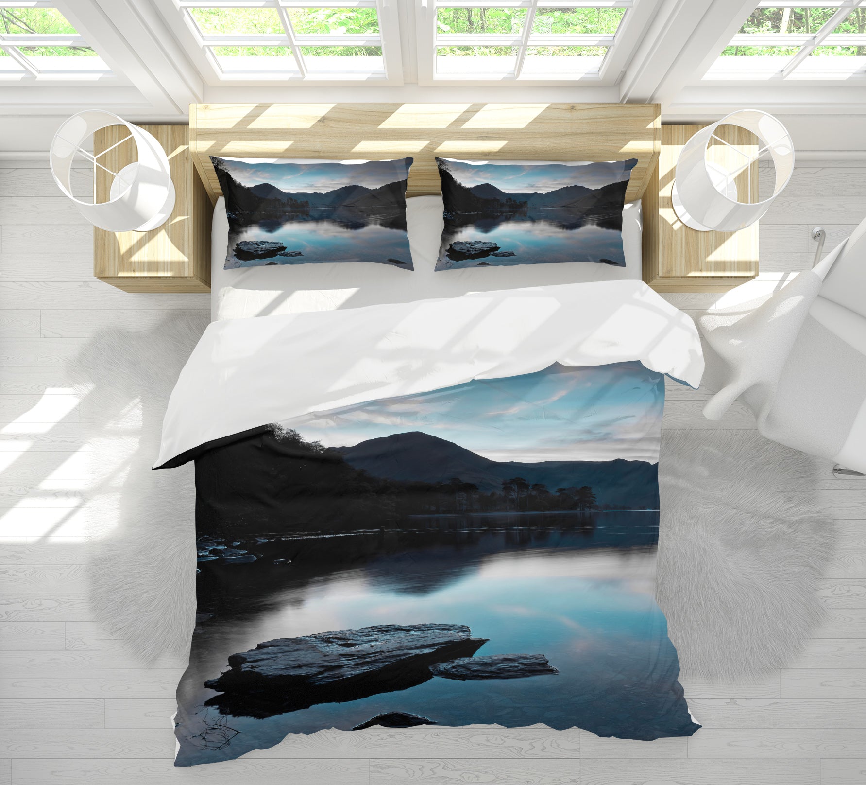 3D Lake Mountain Shadow 8598 Assaf Frank Bedding Bed Pillowcases Quilt