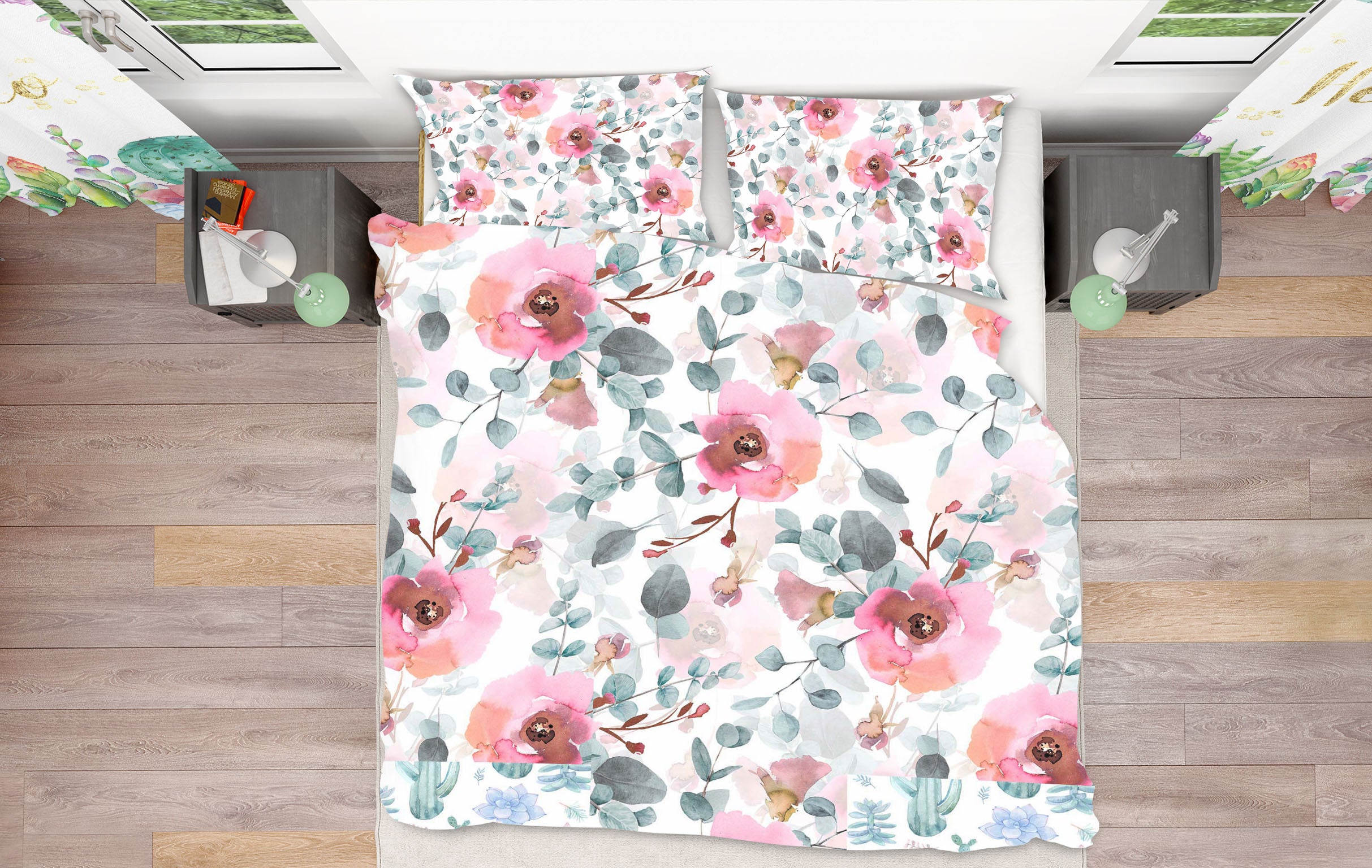 3D Leaves Flower 086 Uta Naumann Bedding Bed Pillowcases Quilt