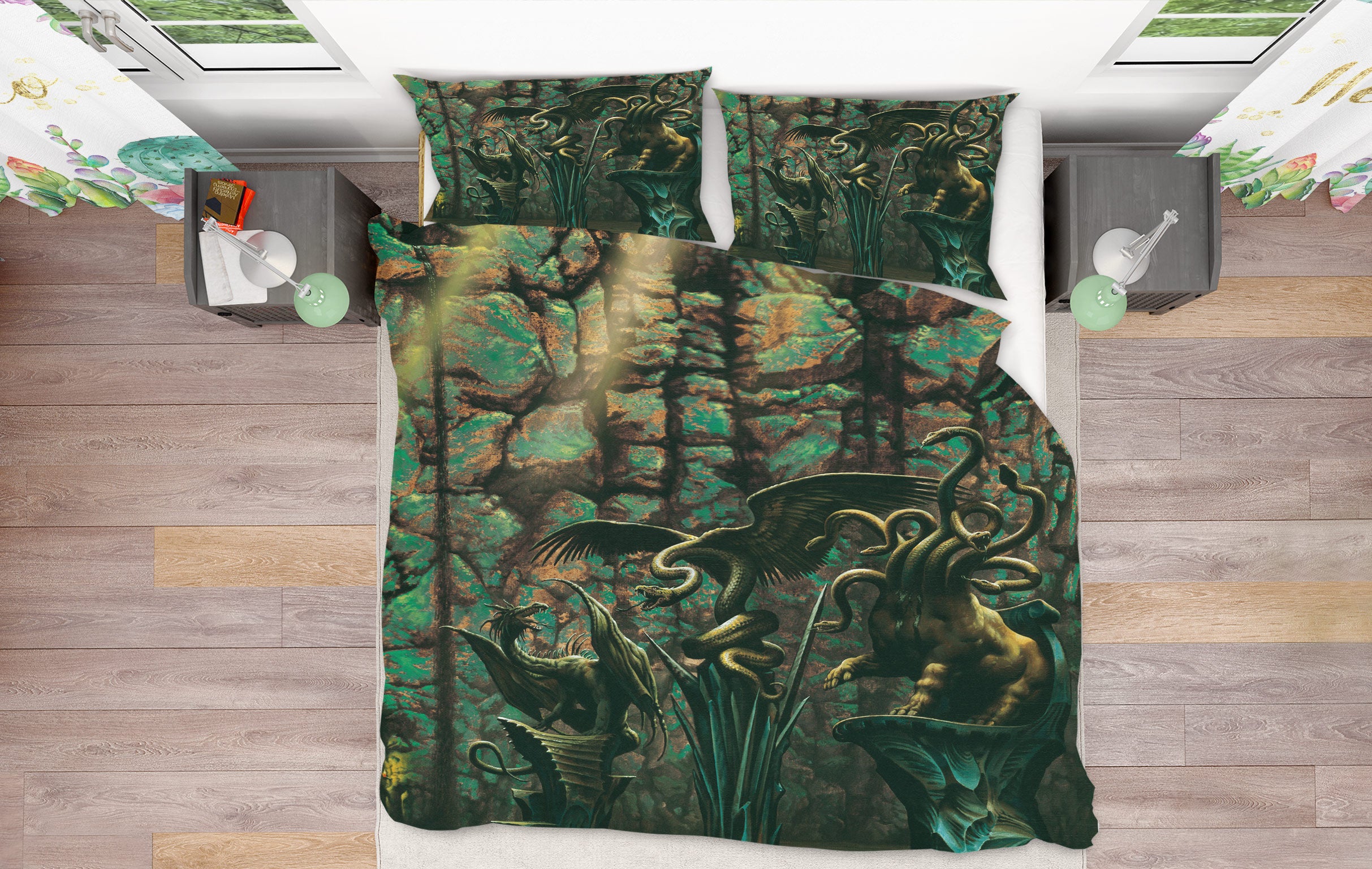 3D Animal Statue 6193 Ciruelo Bedding Bed Pillowcases Quilt