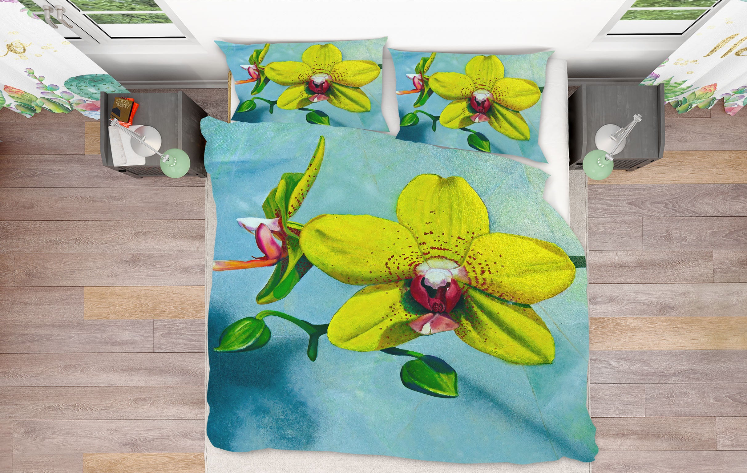 3D Yellow Flower 11071 Matthew Holden Bates Bedding Bed Pillowcases Quilt