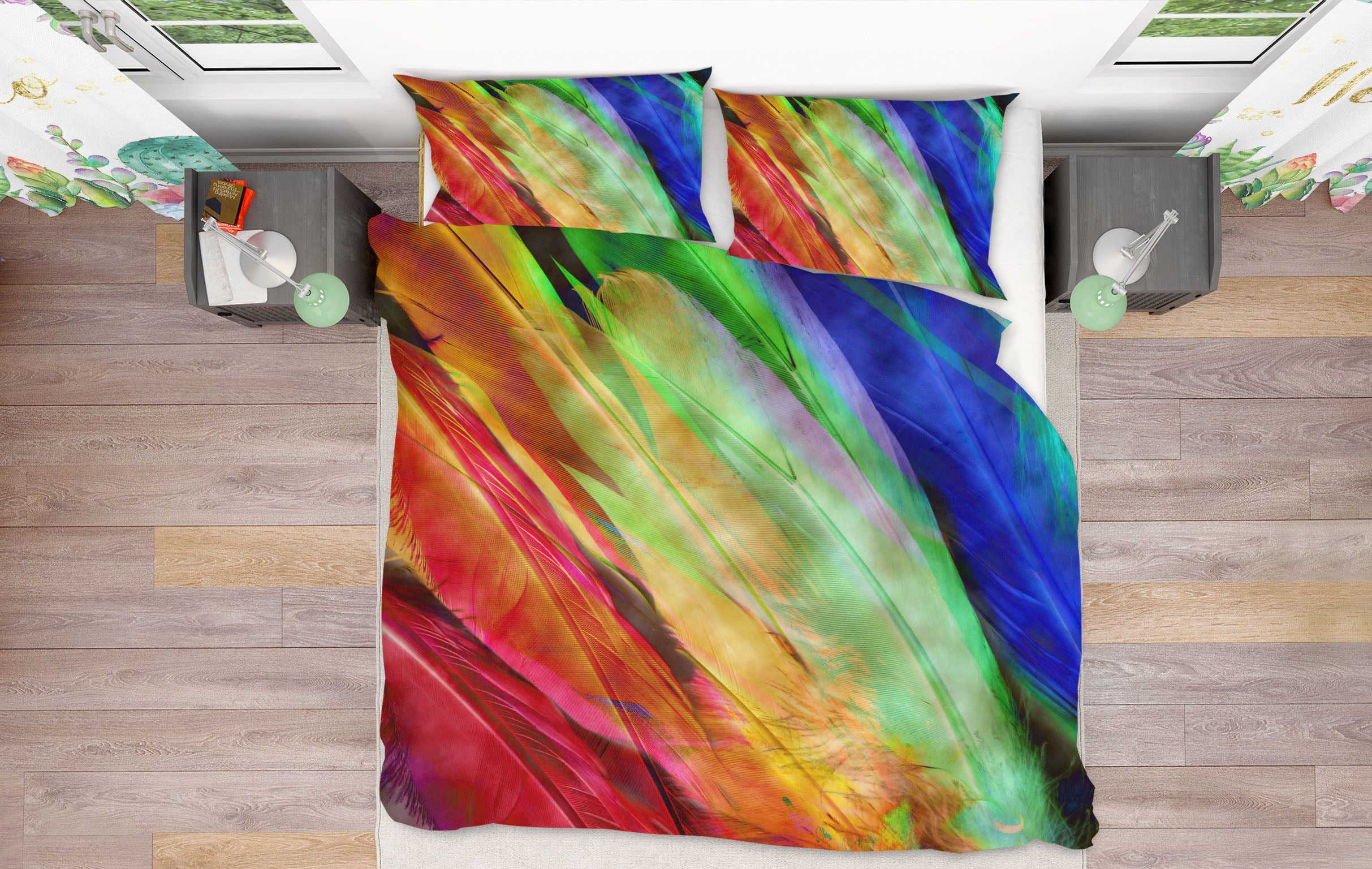 3D Colored Feathers 70170 Shandra Smith Bedding Bed Pillowcases Quilt