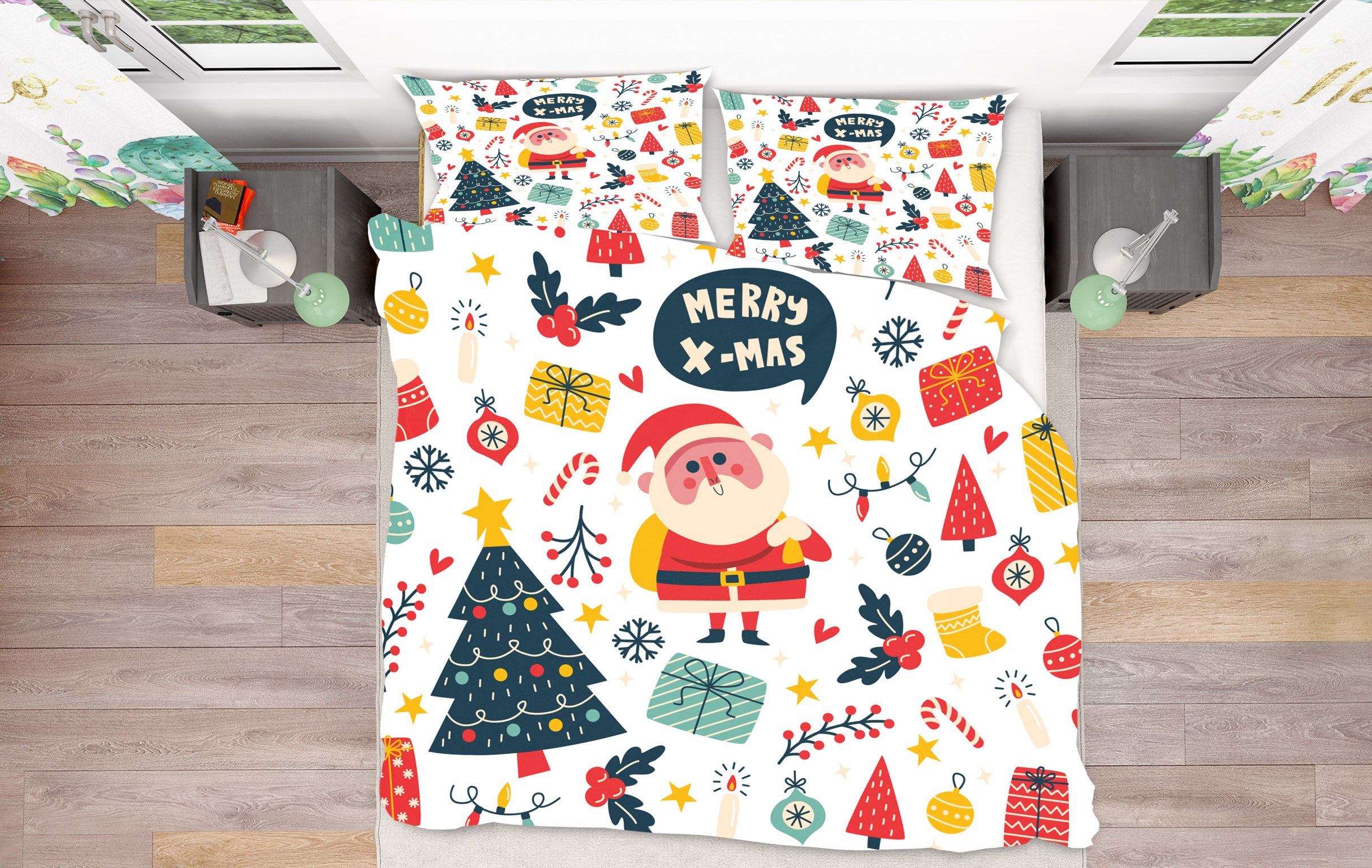 3D Santa Tree Gifts 67018 Bed Pillowcases Quilt
