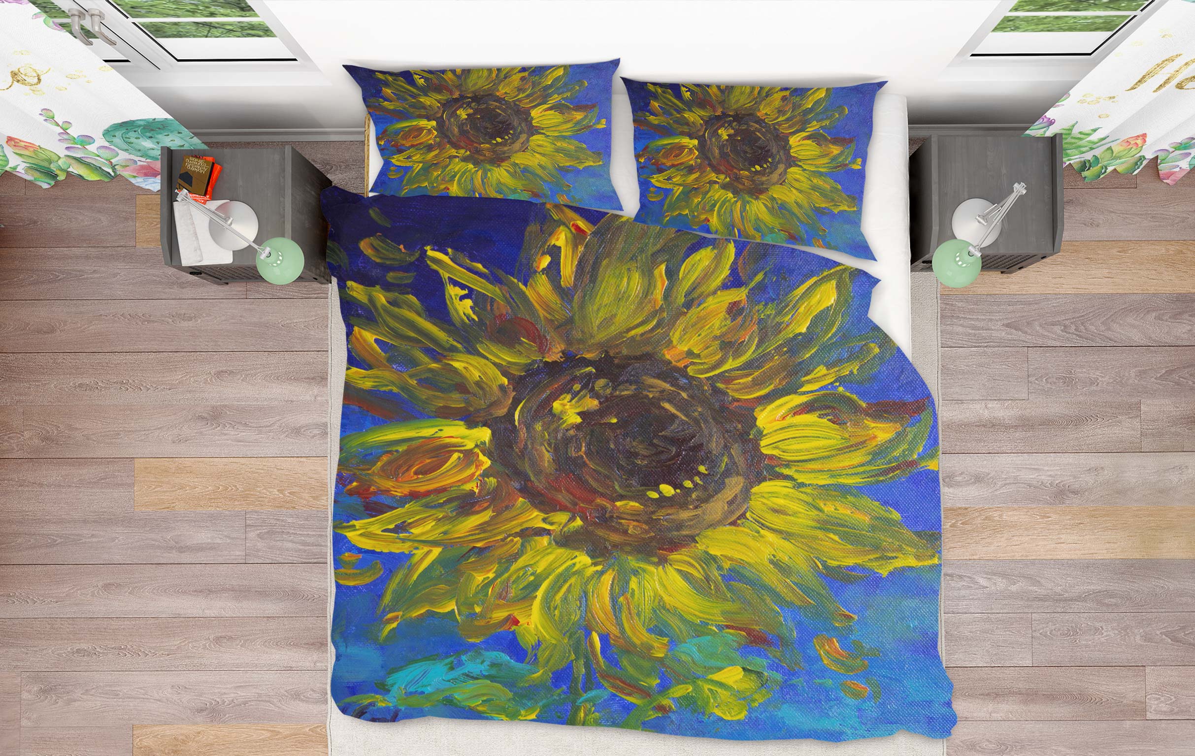 3D Sunflower 2145 Debi Coules Bedding Bed Pillowcases Quilt