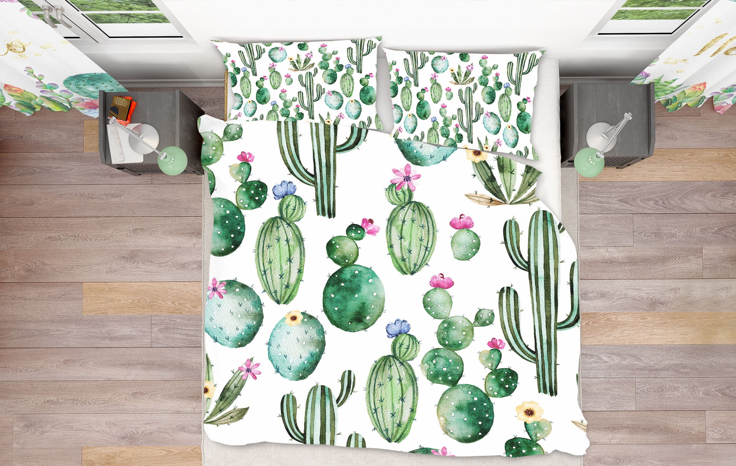 3D Green Cactus Thorn 085 Uta Naumann Bedding Bed Pillowcases Quilt