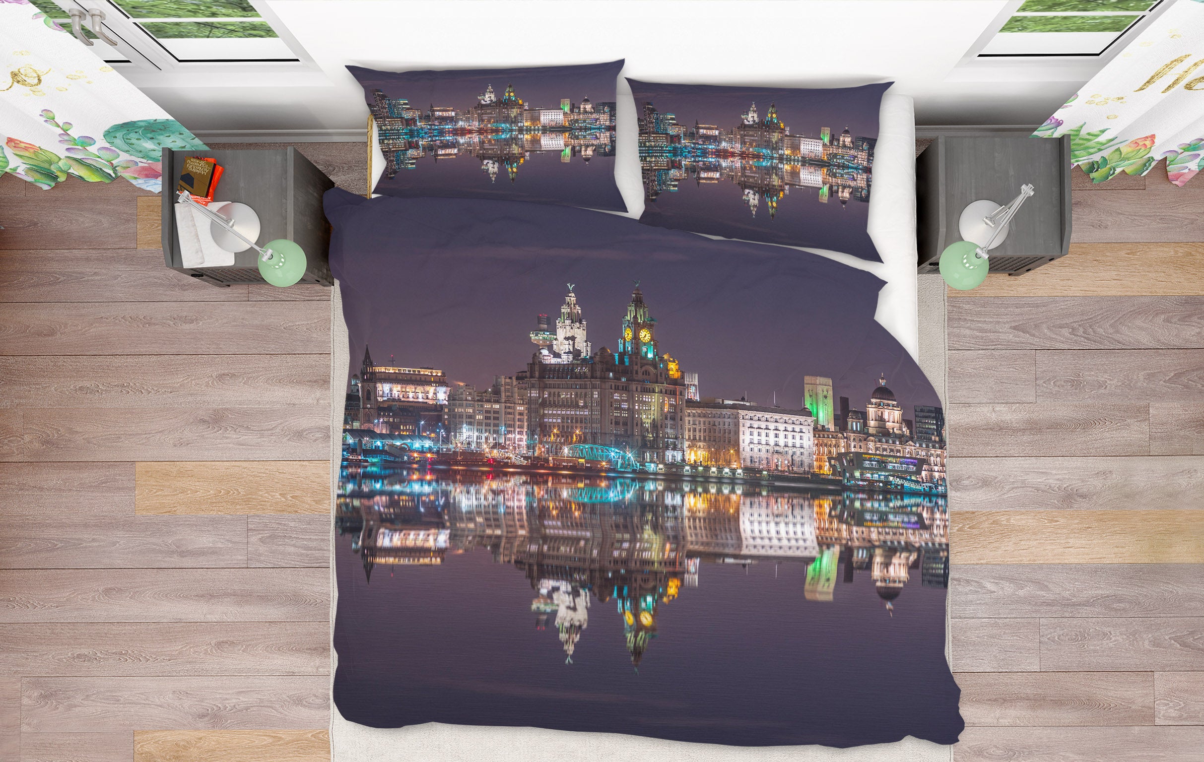 3D Building Shadow Night 8630 Assaf Frank Bedding Bed Pillowcases Quilt