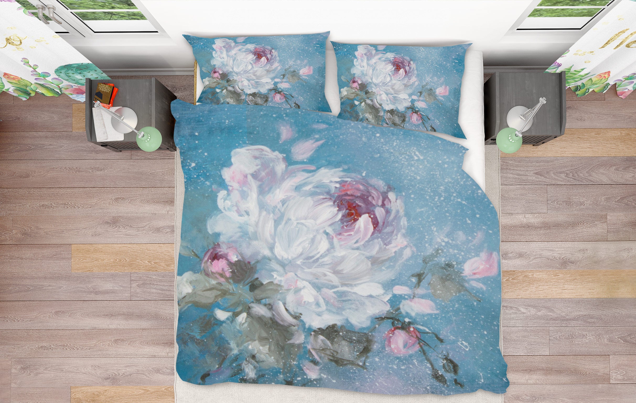 3D White Flower 2153 Debi Coules Bedding Bed Pillowcases Quilt