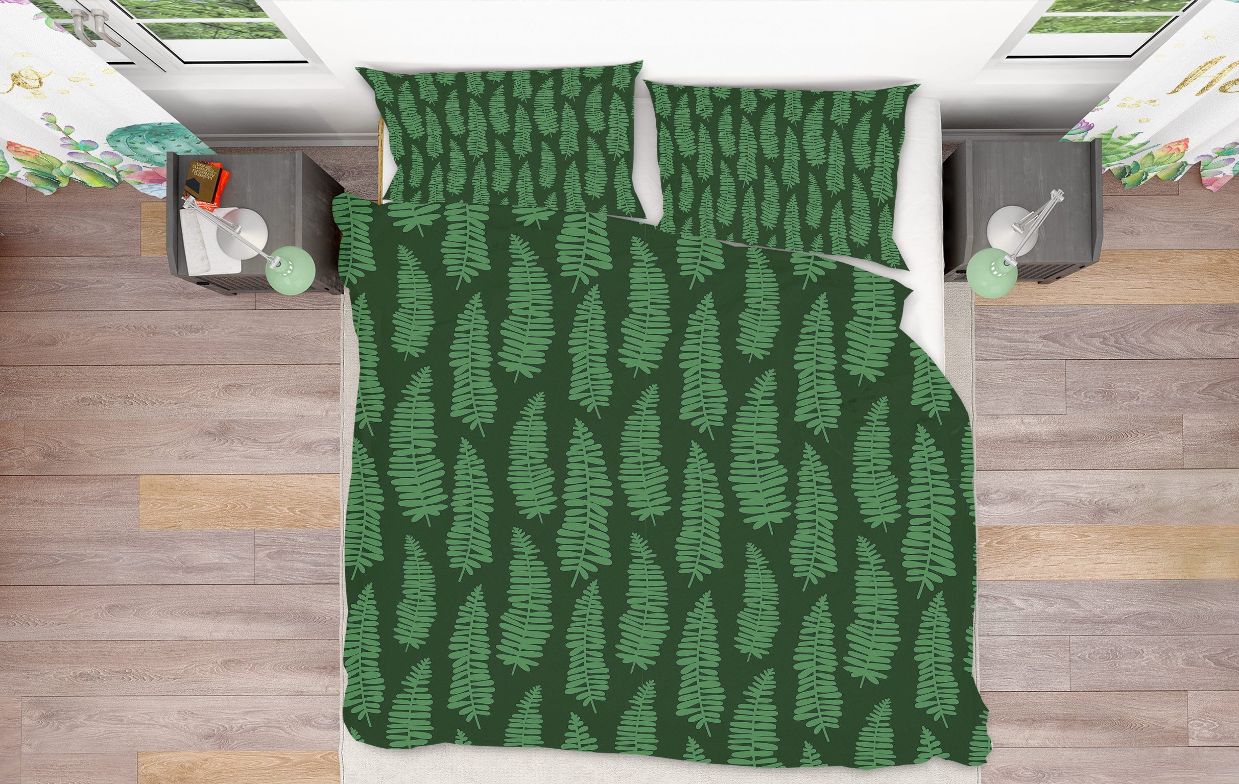 3D Leaves Green 109109 Kashmira Jayaprakash Bedding Bed Pillowcases Quilt