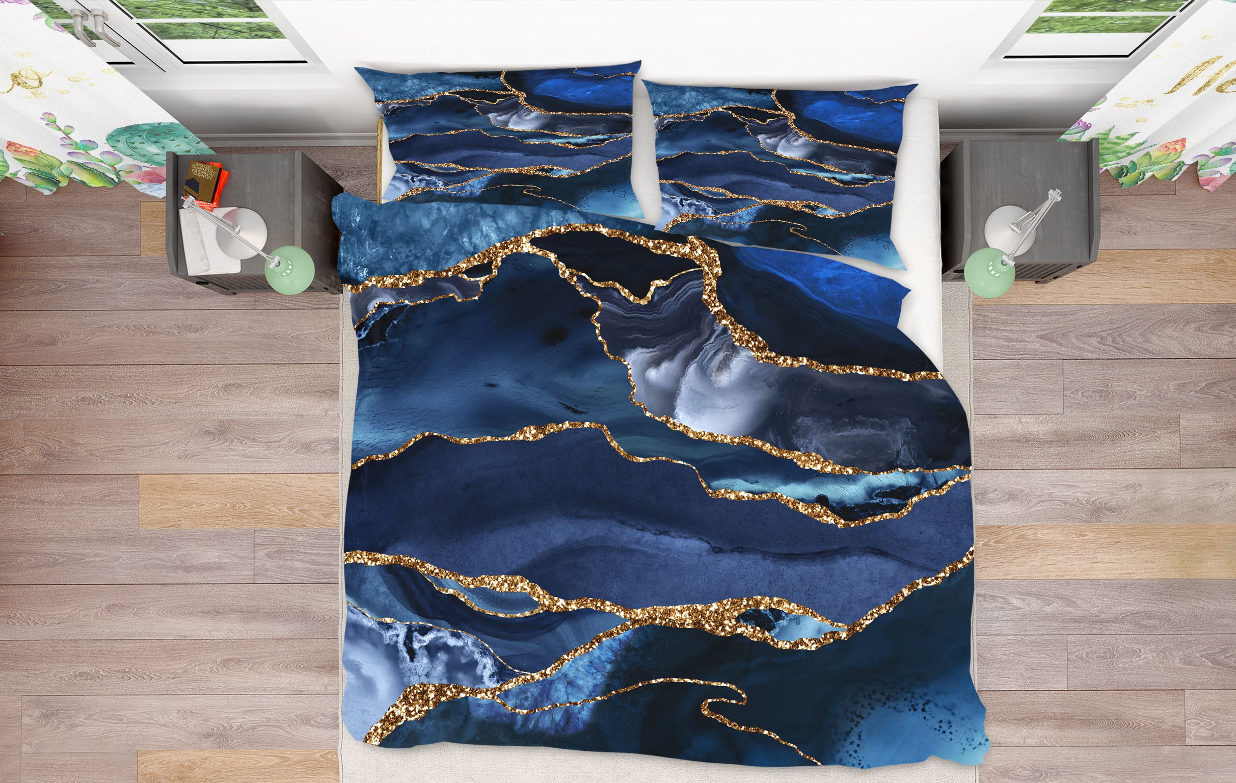3D Blue Pattern 012 Uta Naumann Bedding Bed Pillowcases Quilt