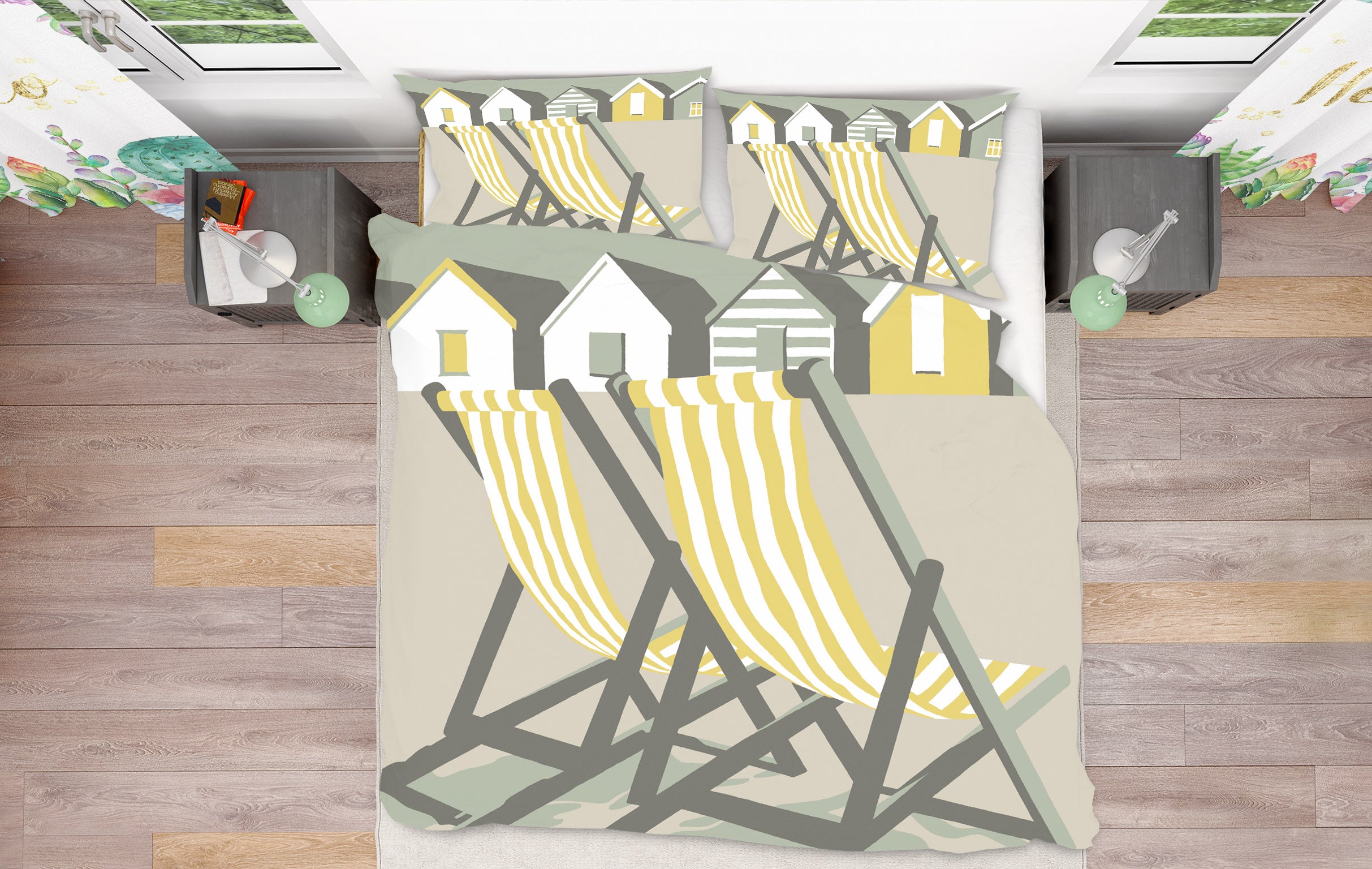 3D Southwold Deckchairs 2059 Steve Read Bedding Bed Pillowcases Quilt