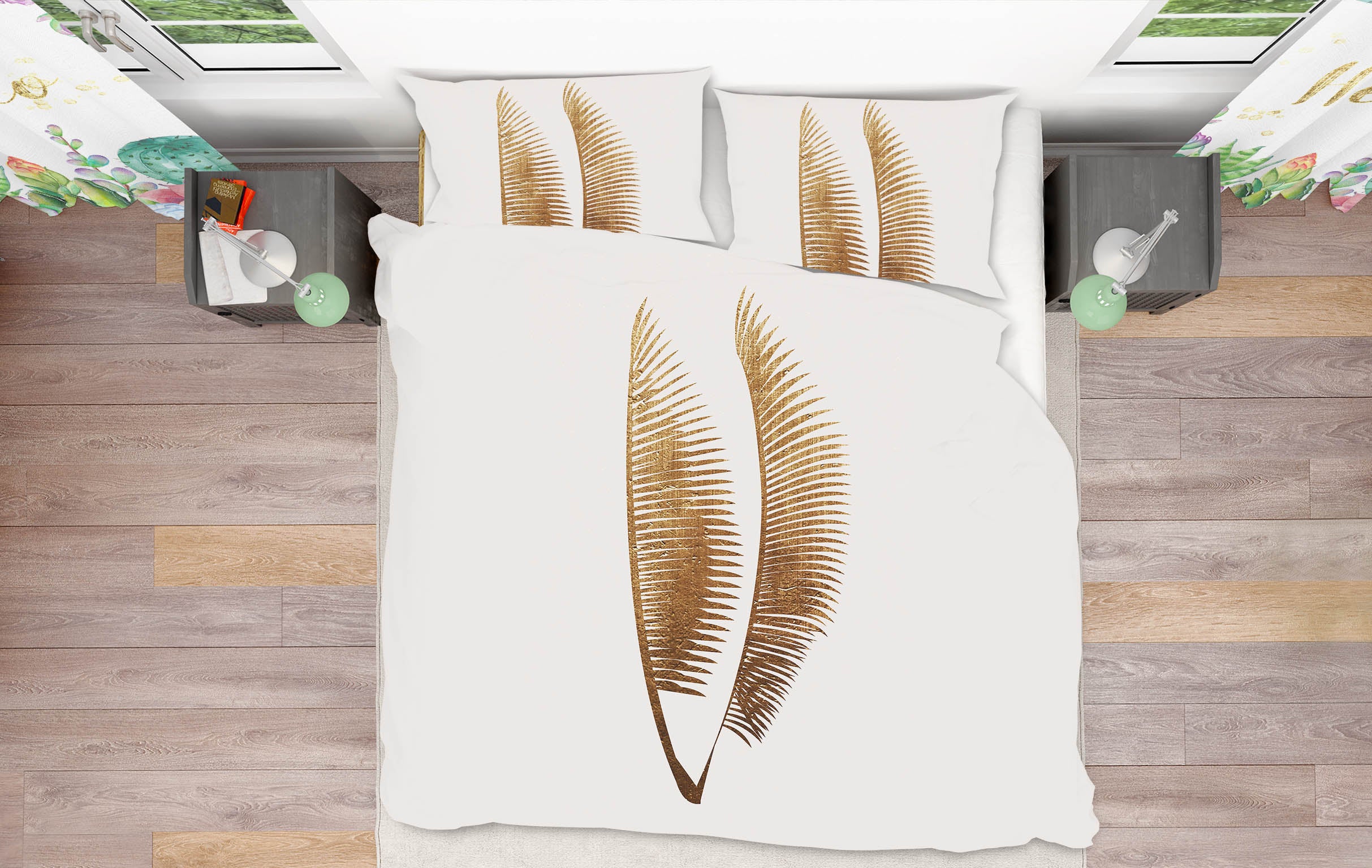 3D Graffiti Golden Leaves 145 Boris Draschoff Bedding Bed Pillowcases Quilt