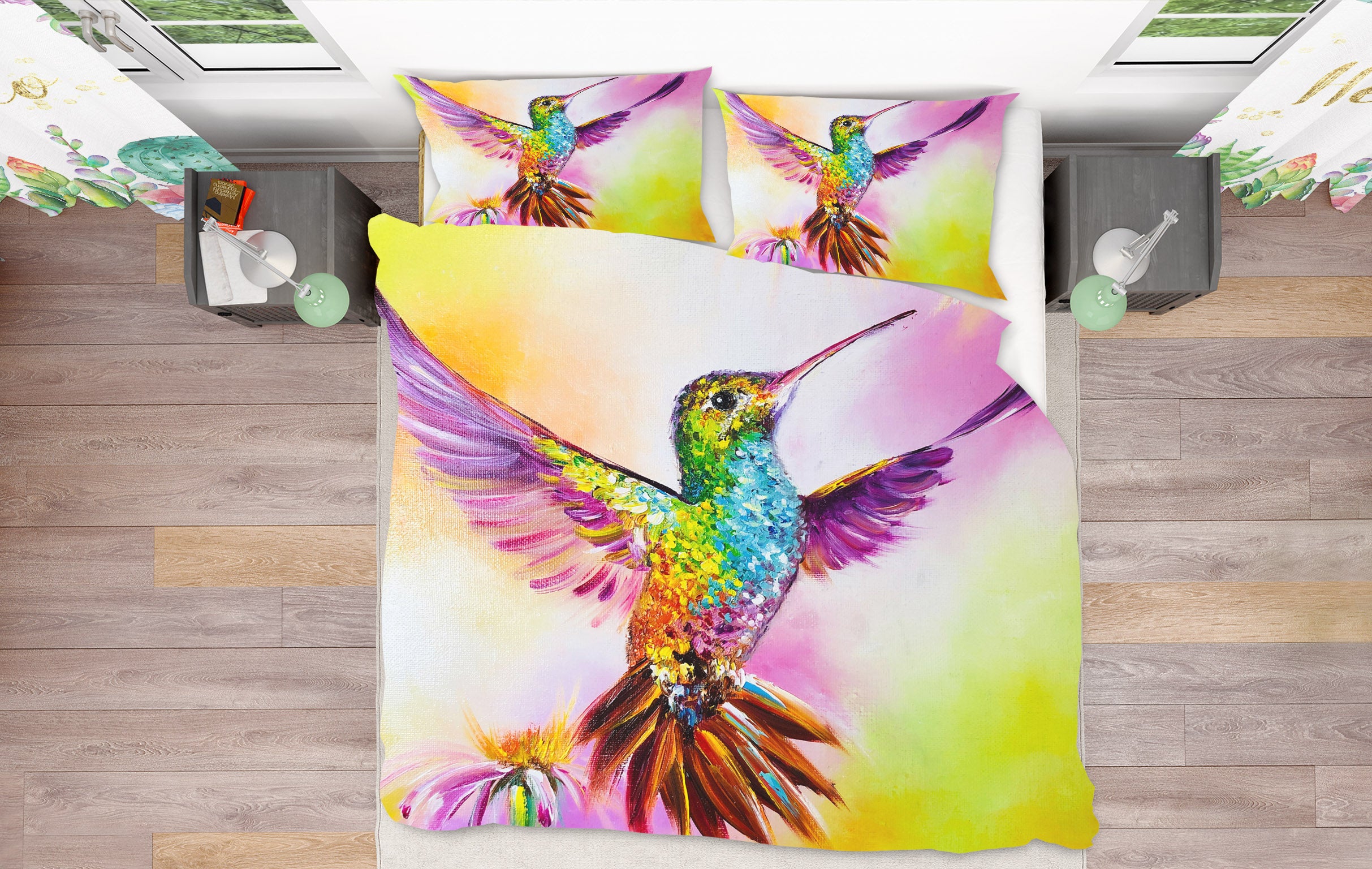 3D Colorful Hummingbird 551 Skromova Marina Bedding Bed Pillowcases Quilt