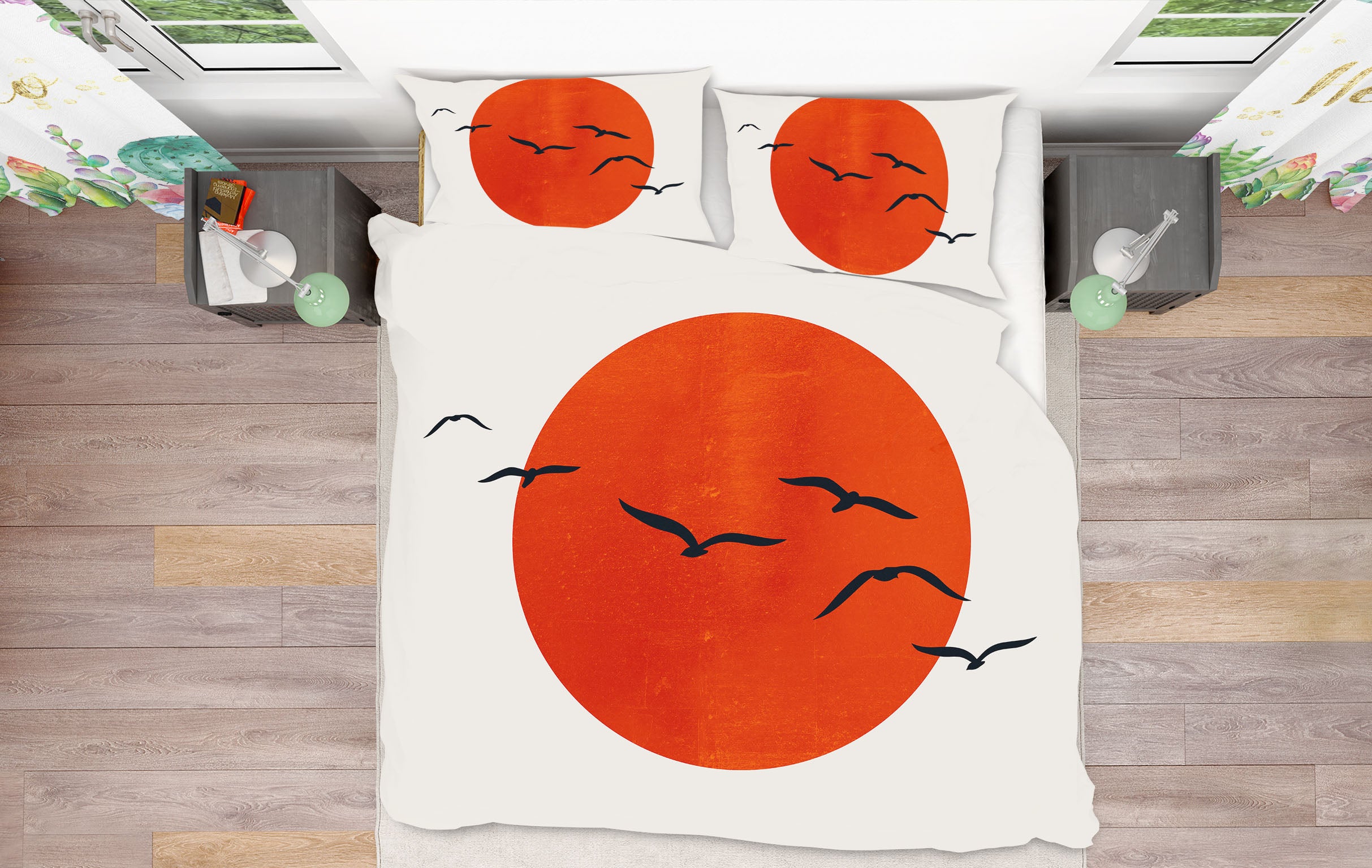 3D Geese Swarm 101 Boris Draschoff Bedding Bed Pillowcases Quilt