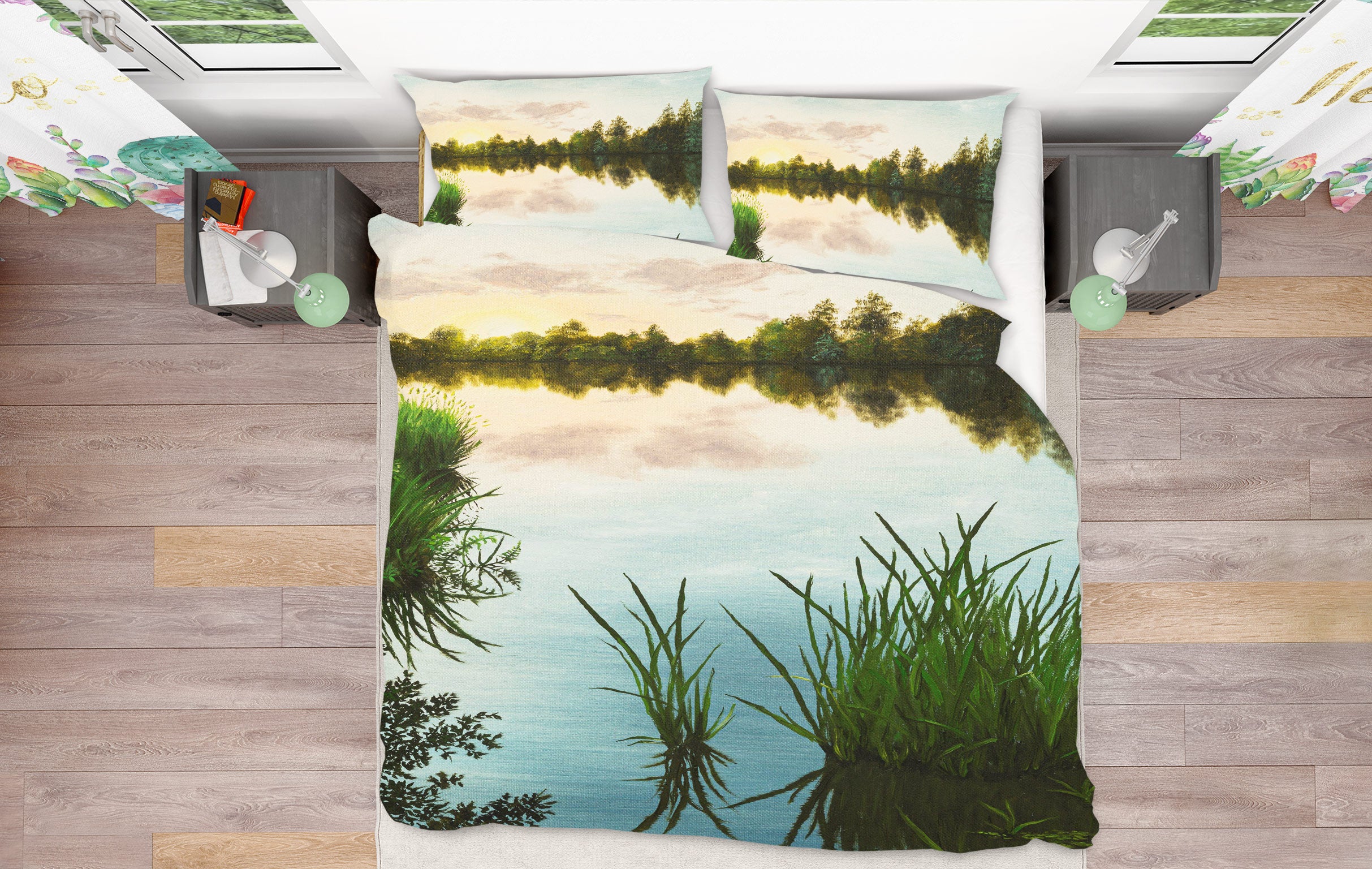 3D Lakeside Grass 1764 Marina Zotova Bedding Bed Pillowcases Quilt