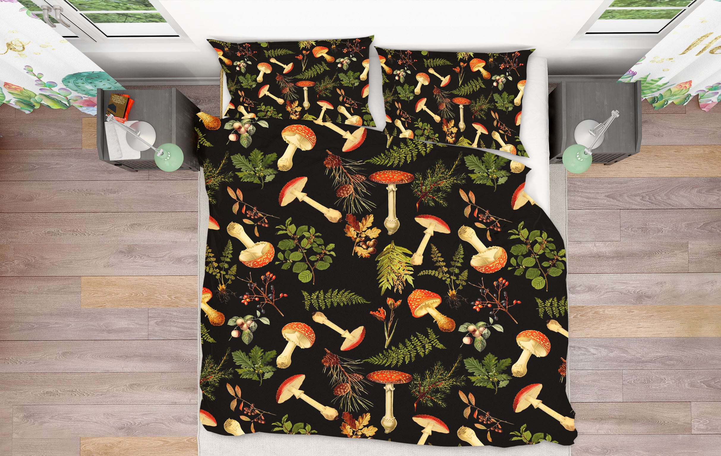 3D Mushroom Leaves 092 Uta Naumann Bedding Bed Pillowcases Quilt
