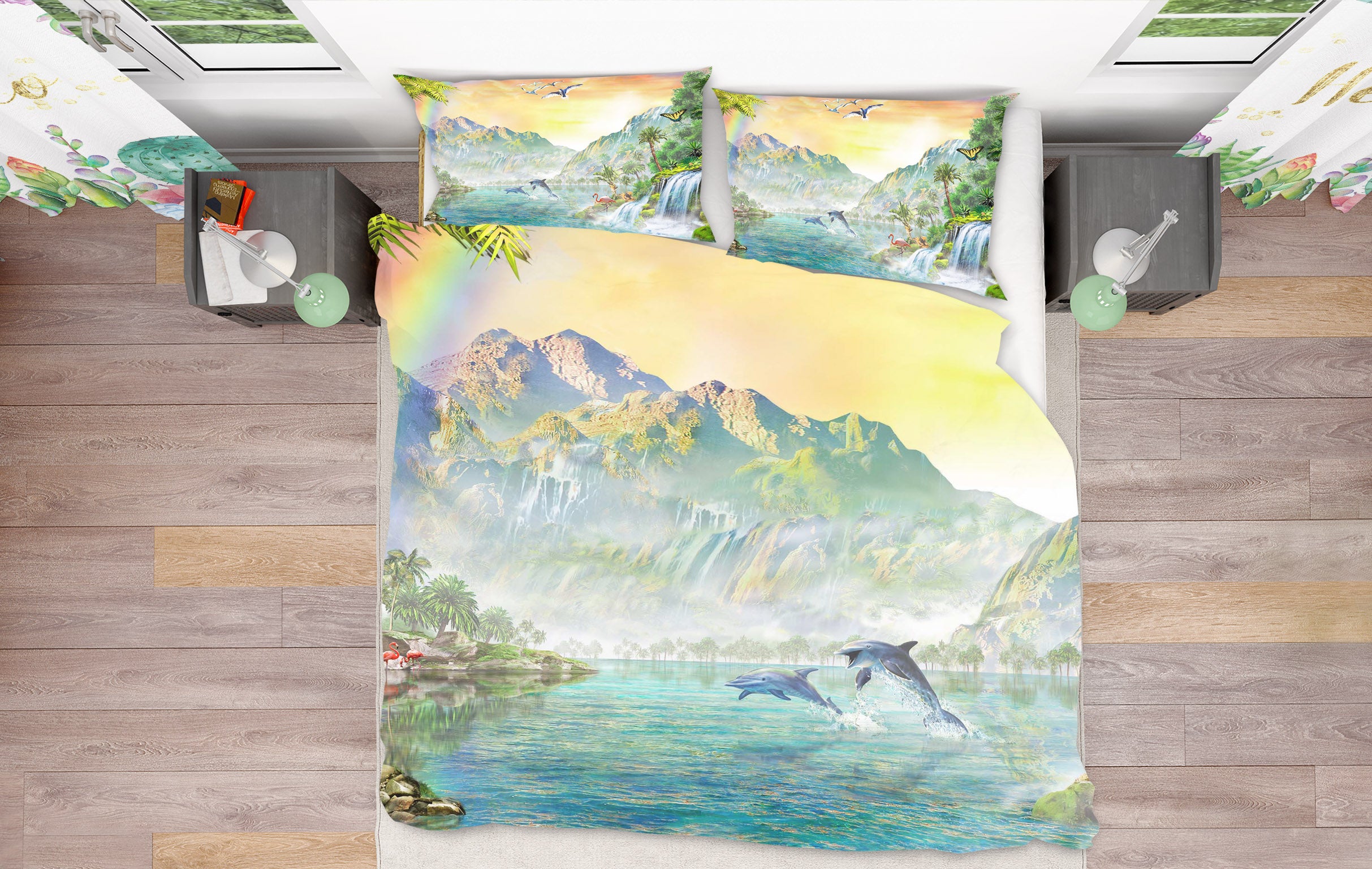 3D Atlantic Dolphins 2038 Adrian Chesterman Bedding Bed Pillowcases Quilt