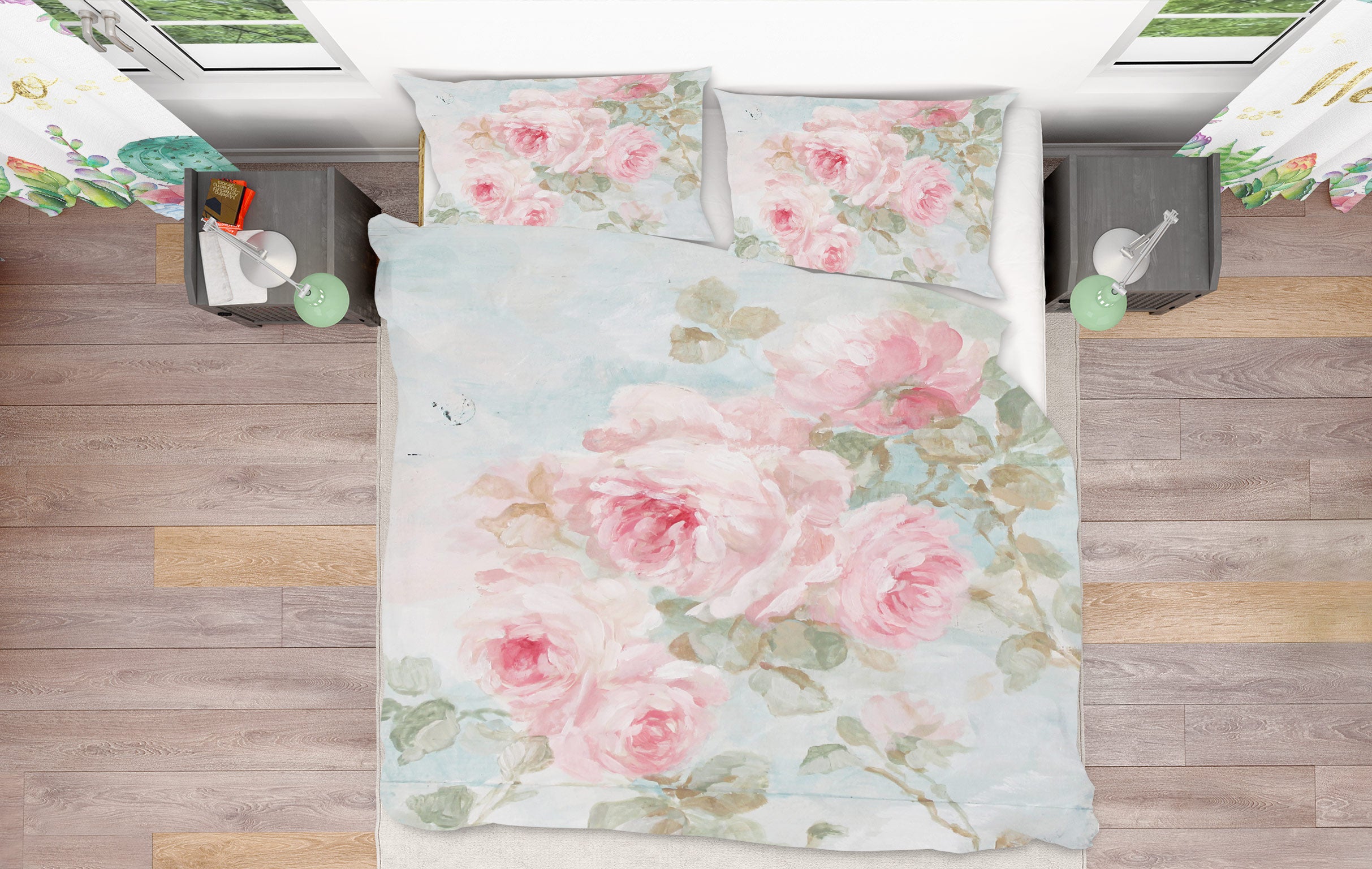 3D Pink Flower Branch 2098 Debi Coules Bedding Bed Pillowcases Quilt