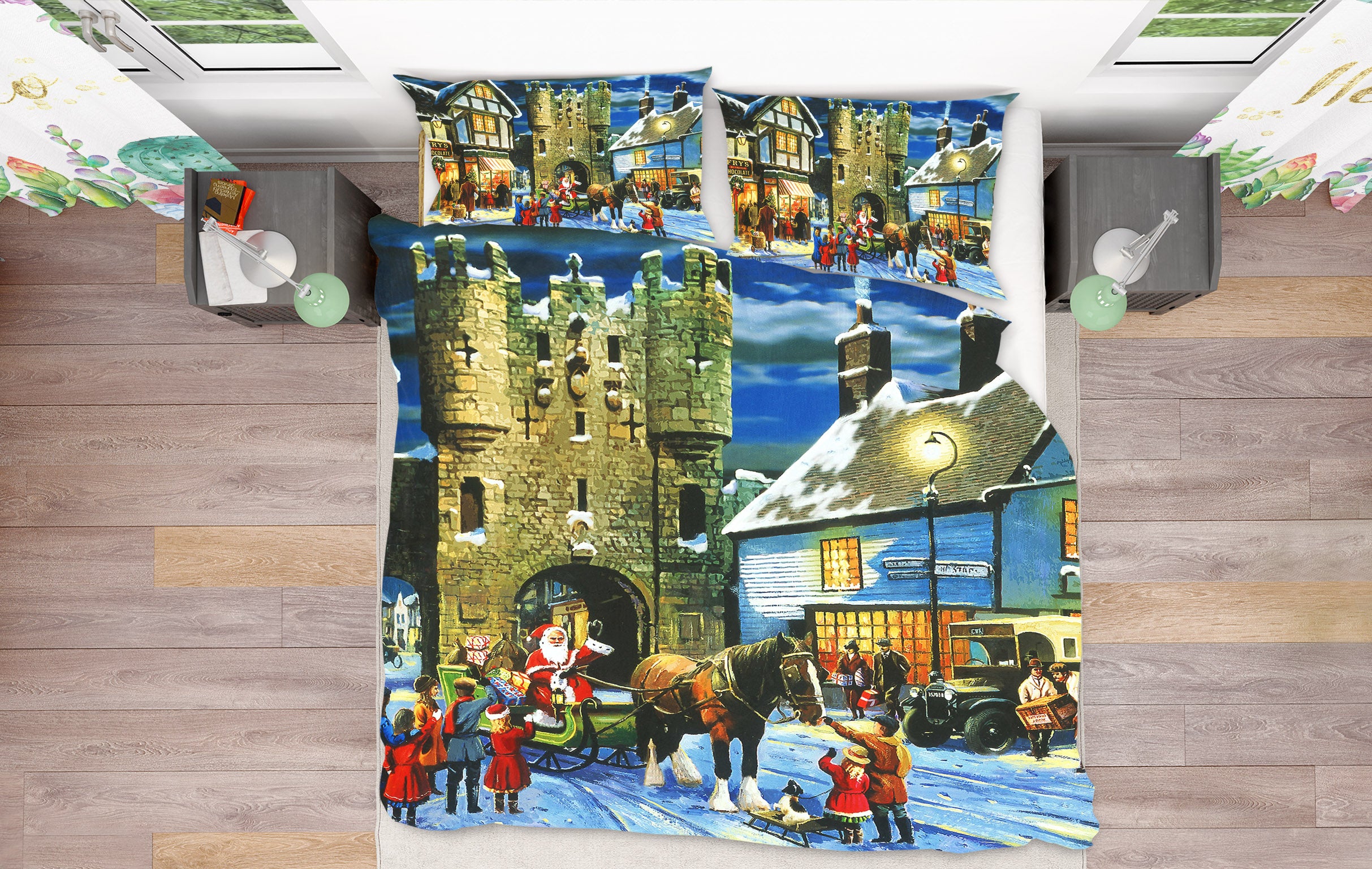 3D Christmas Sleigh 12513 Kevin Walsh Bedding Bed Pillowcases Quilt