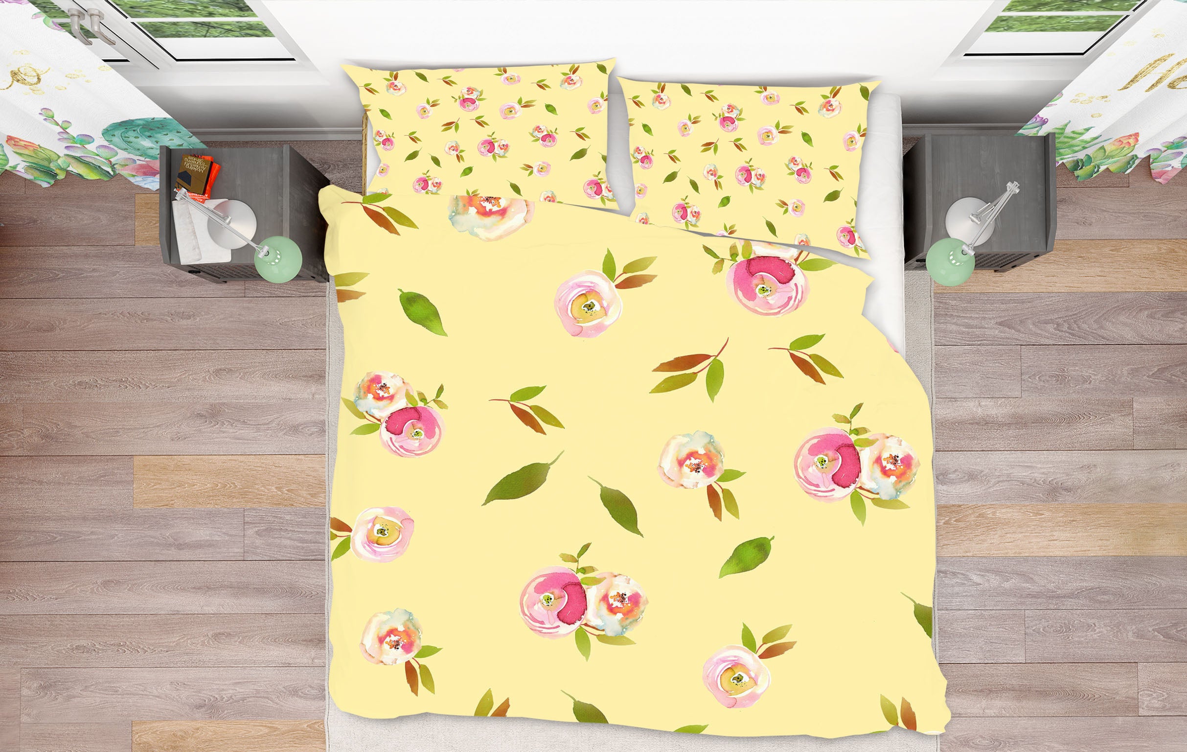 3D Yellow Flower 241 Uta Naumann Bedding Bed Pillowcases Quilt