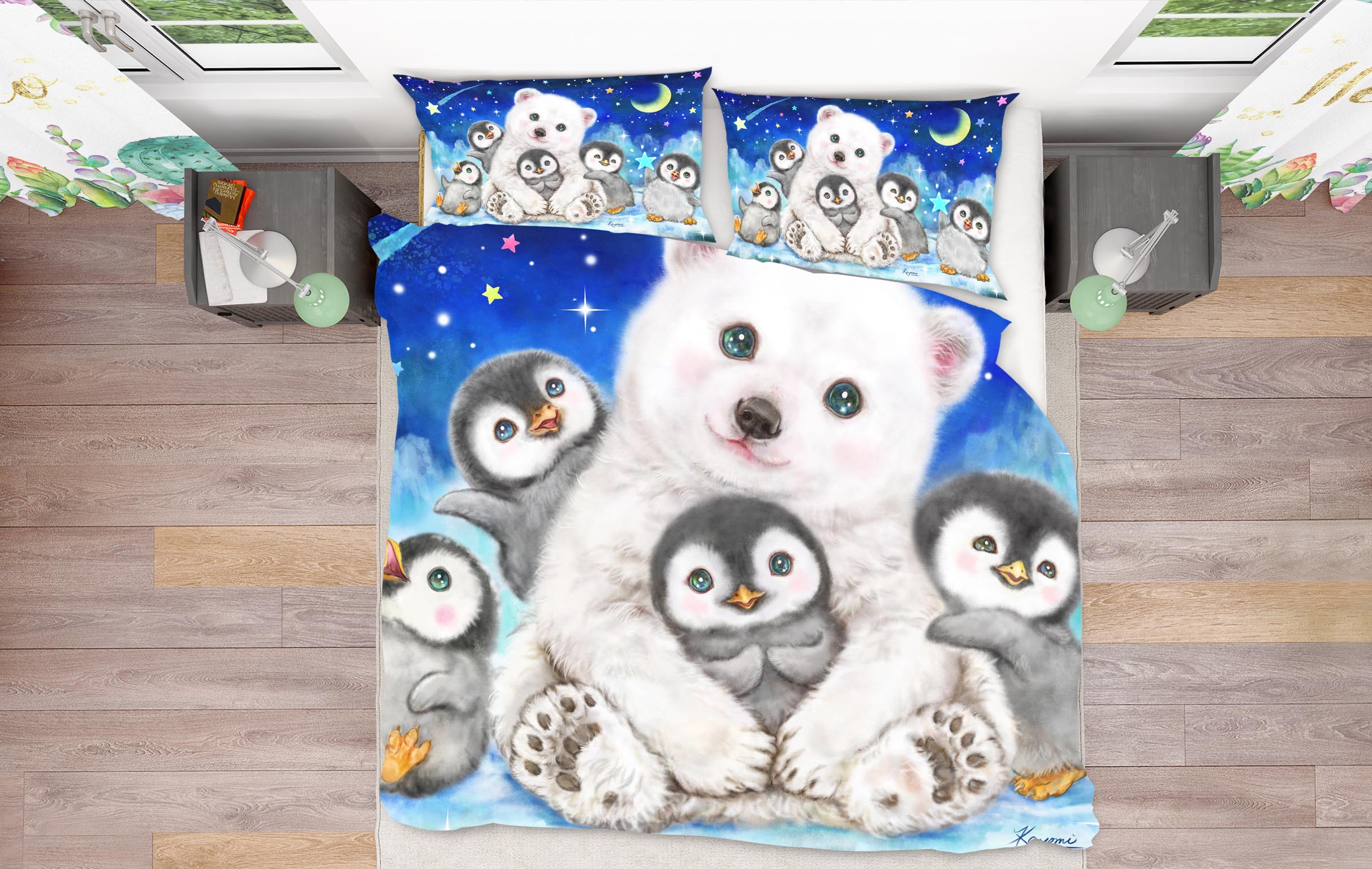 3D Cute Bear Penguin 5951 Kayomi Harai Bedding Bed Pillowcases Quilt Cover Duvet Cover